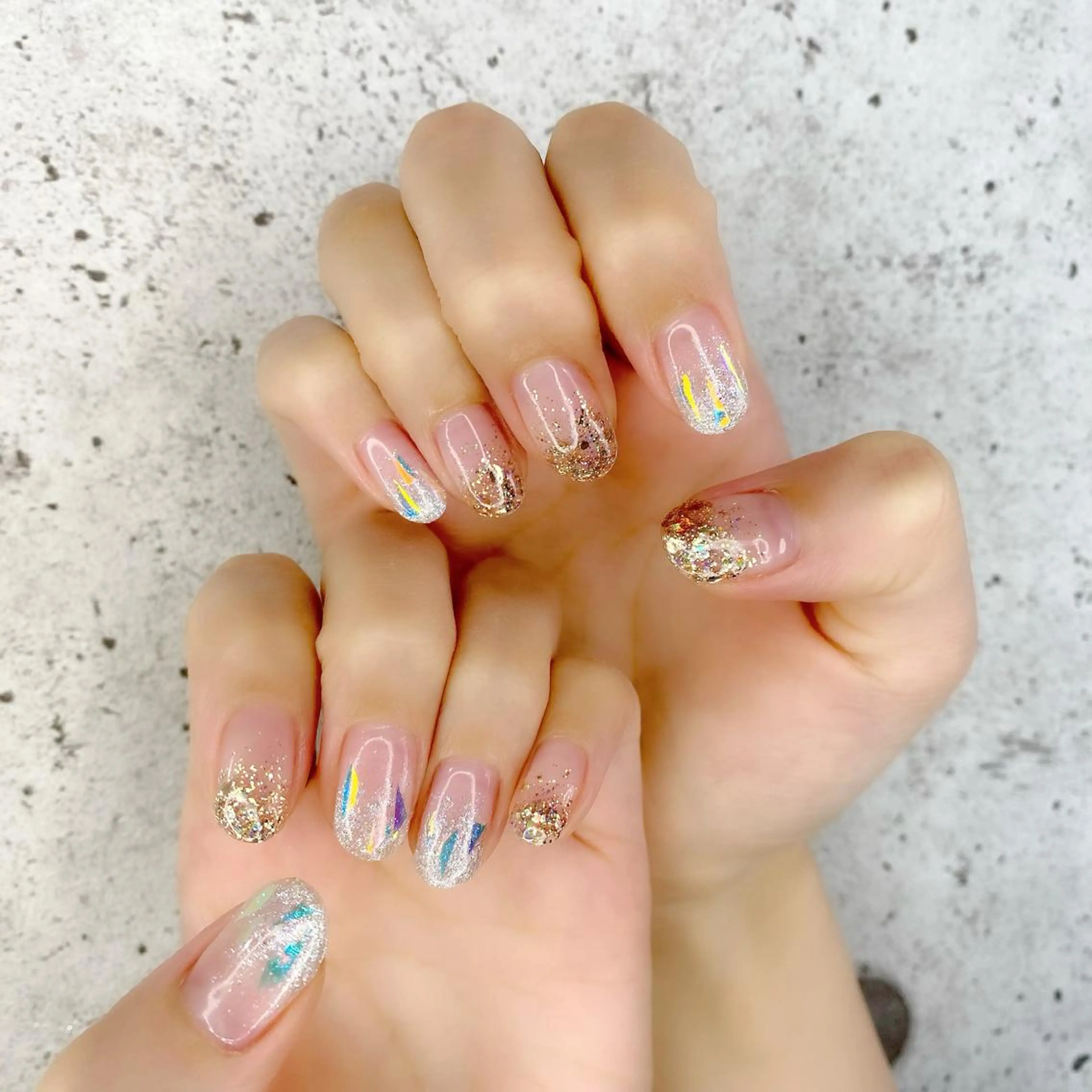 ミディアム カラー パーマ ヘアアレンジ メンズ キッズ ネイル マツエク・マツパ オーロラネイル ジェルネイル キラキラネイル ハンドネイル Salon Ｋのネイルデザイン