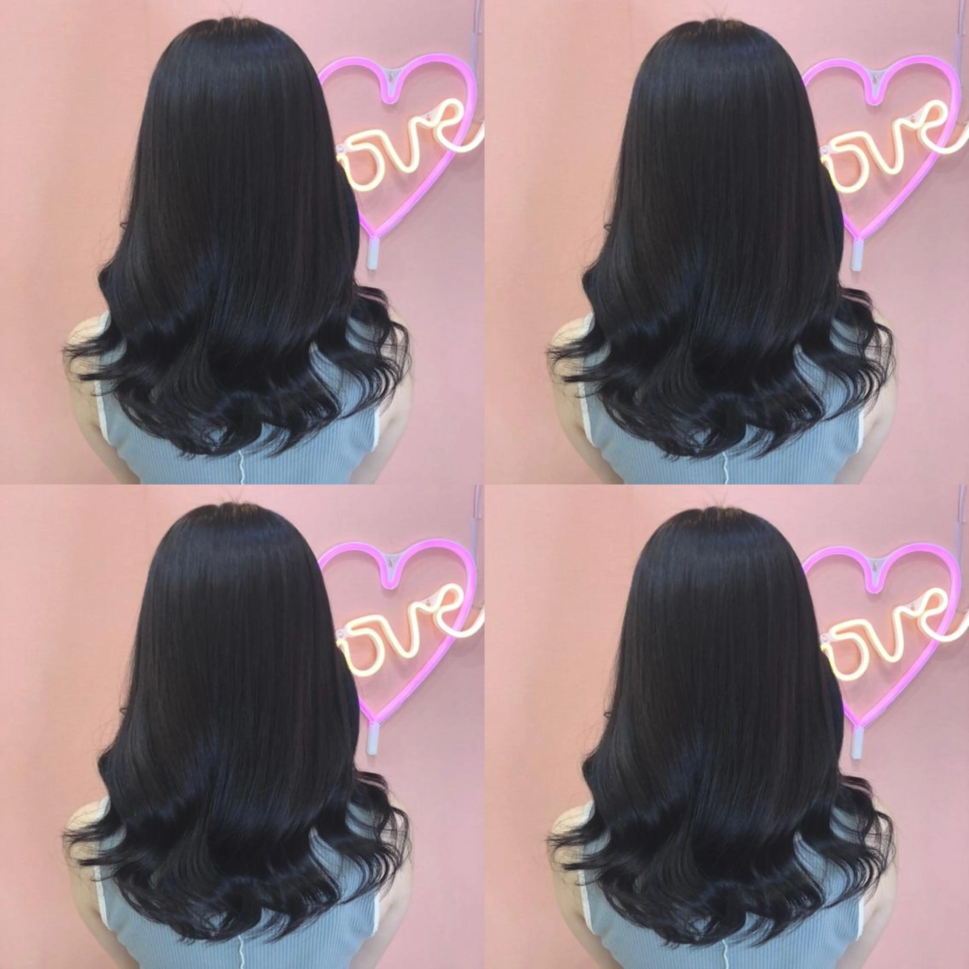 セミロング カラー 黒髪 ブルーカラー ブルーブラック 🌷MAYU 🌷のヘアスタイル