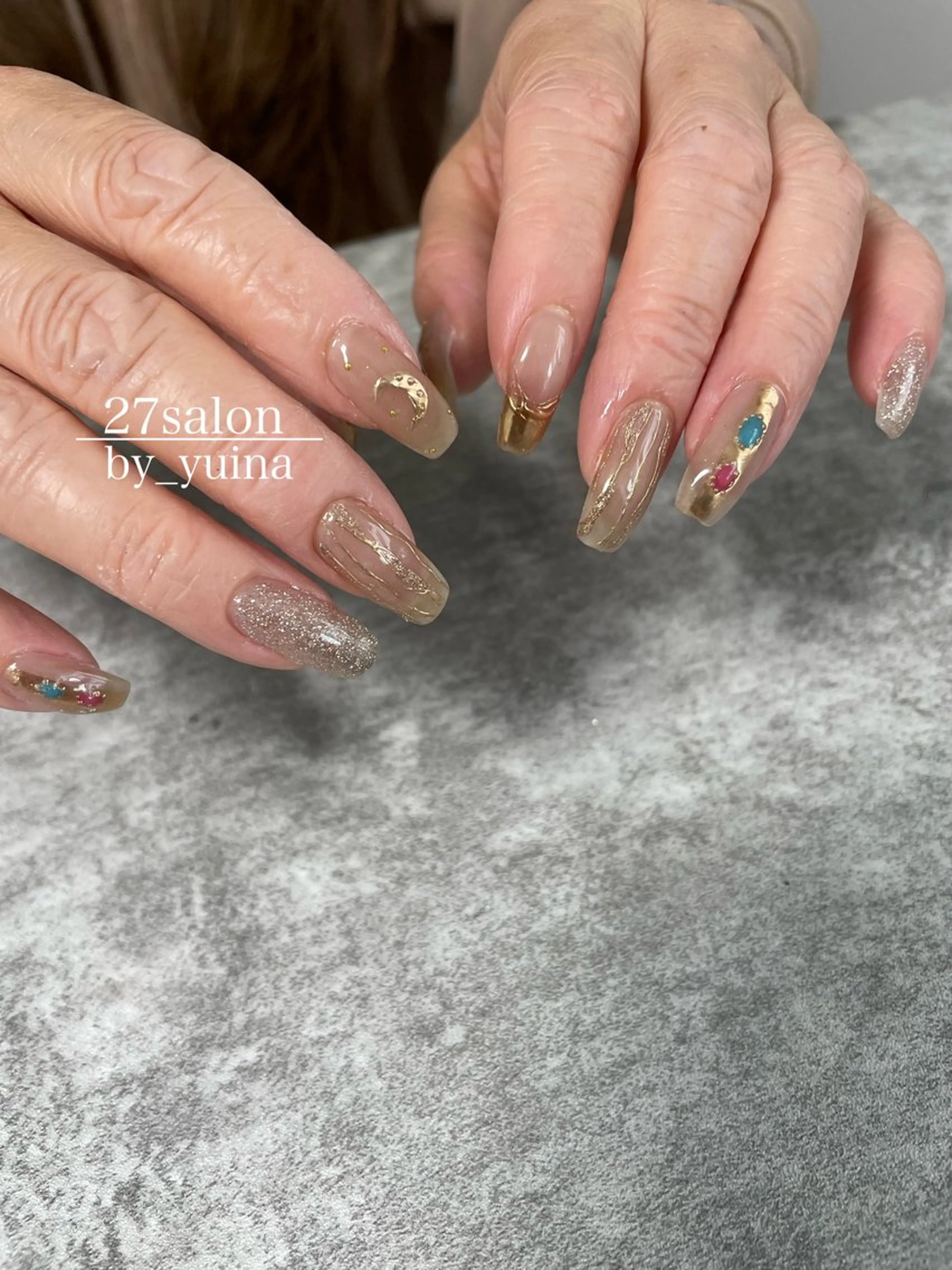 ネイル ニュアンスネイル 夏ネイル ハンドネイル 27salon yuinaのネイルデザイン