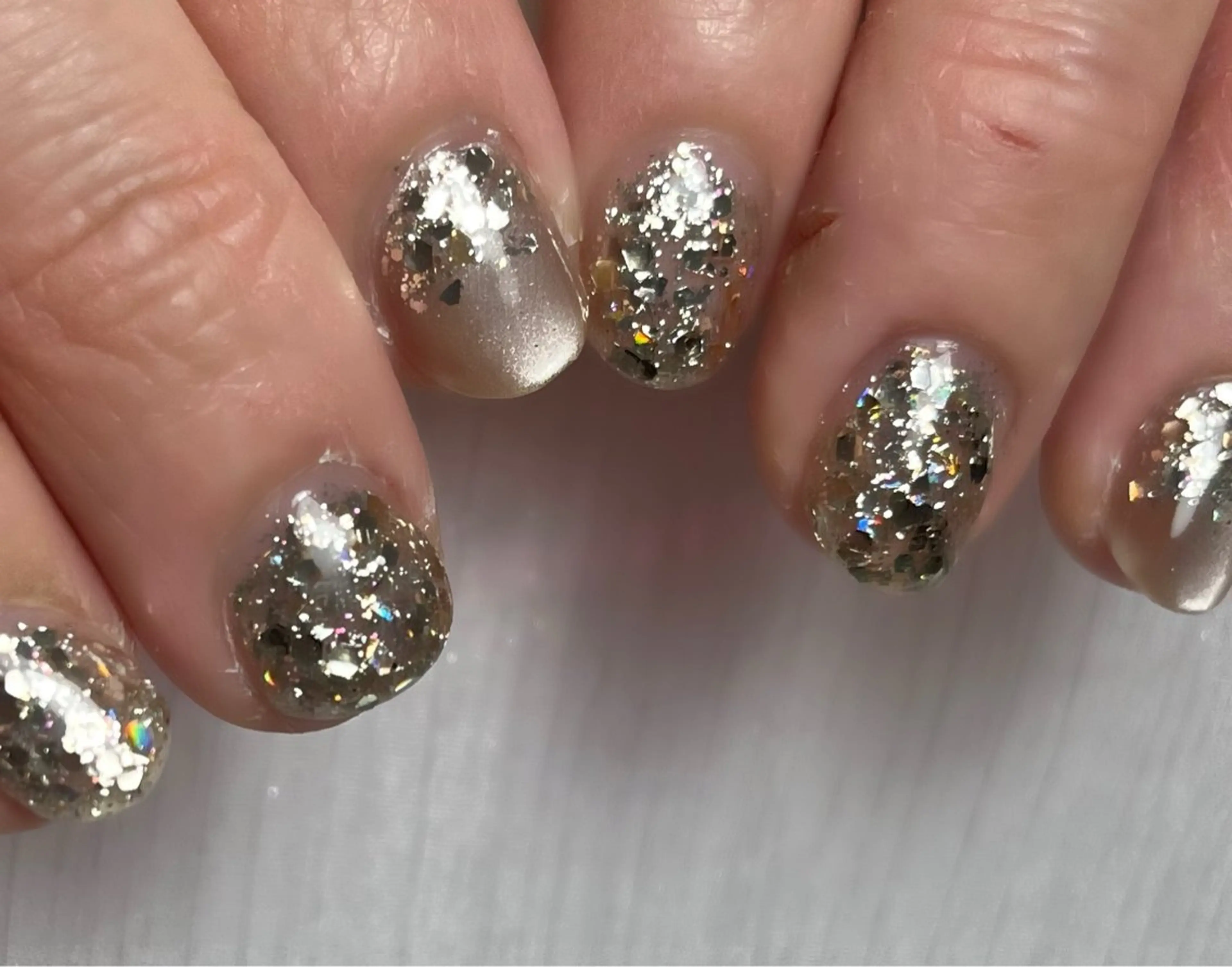 ネイル ラメ(グリッター) ショートネイル ハンドネイル 島田 亜紀のネイルデザイン