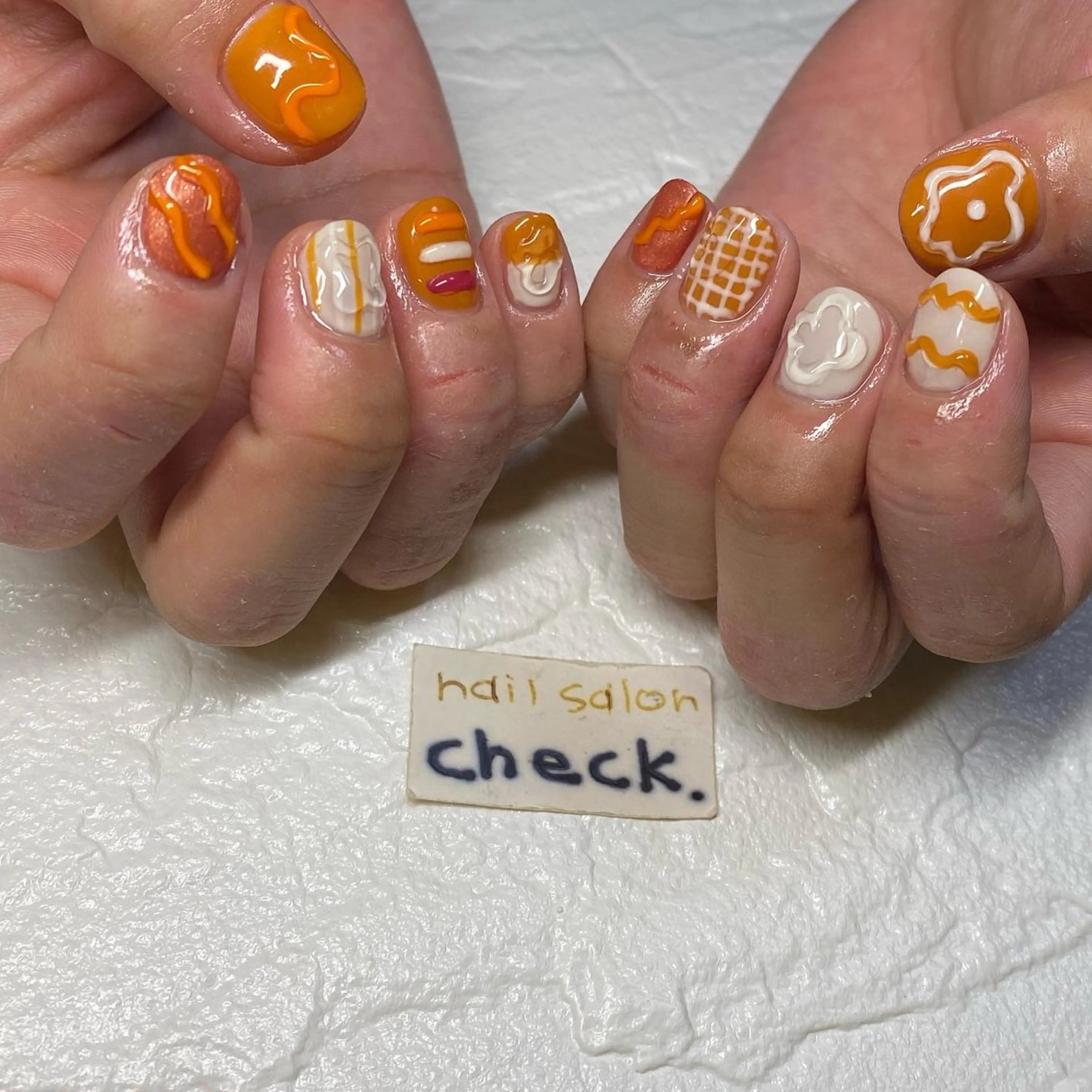 ネイル アートネイル ニュアンスネイル スカルプネイル 春ネイル 夏ネイル ーCHECKー ちあきのネイルデザイン