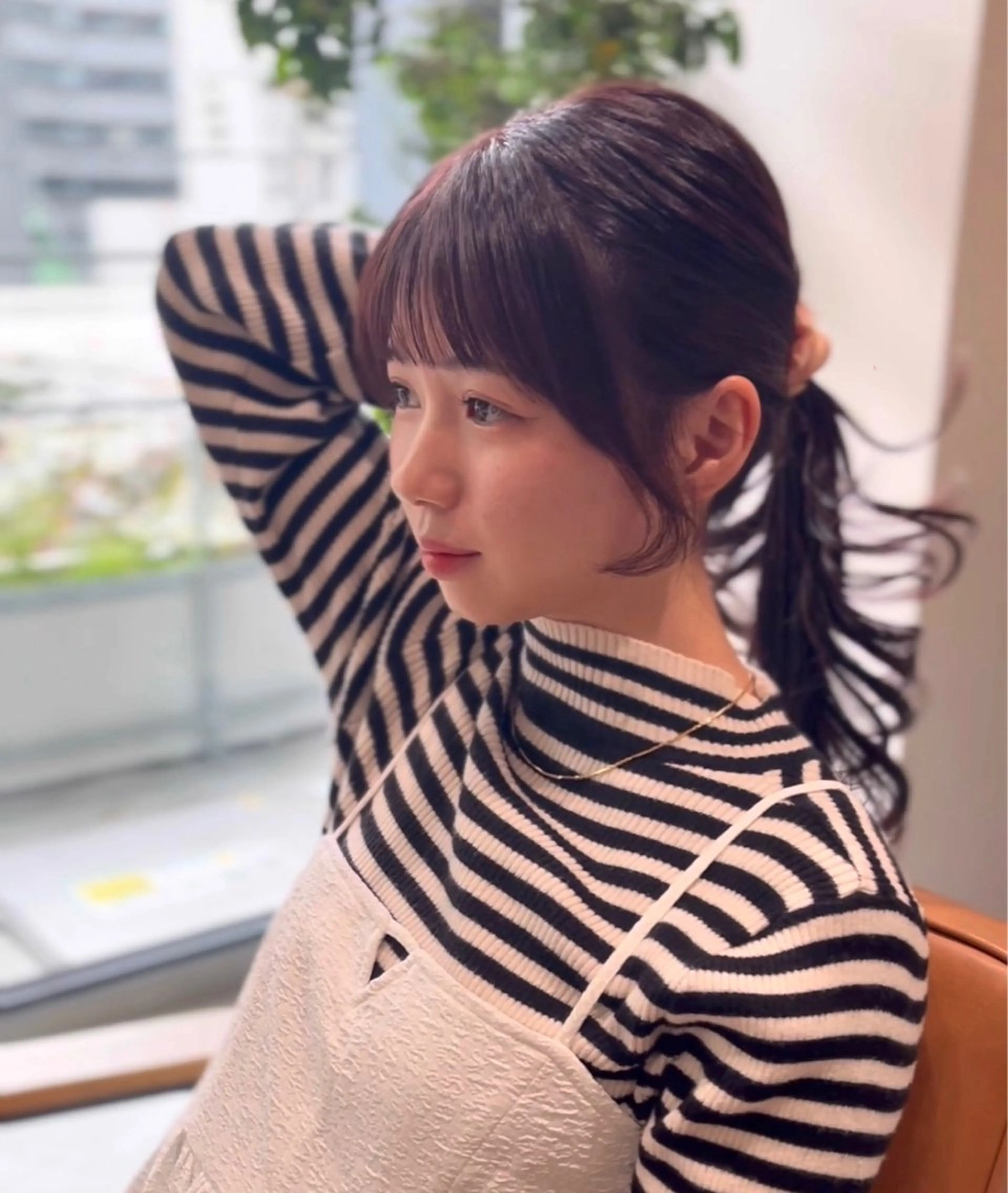 セミロング カット ヘアカラー 奥田 蓮のヘアスタイル