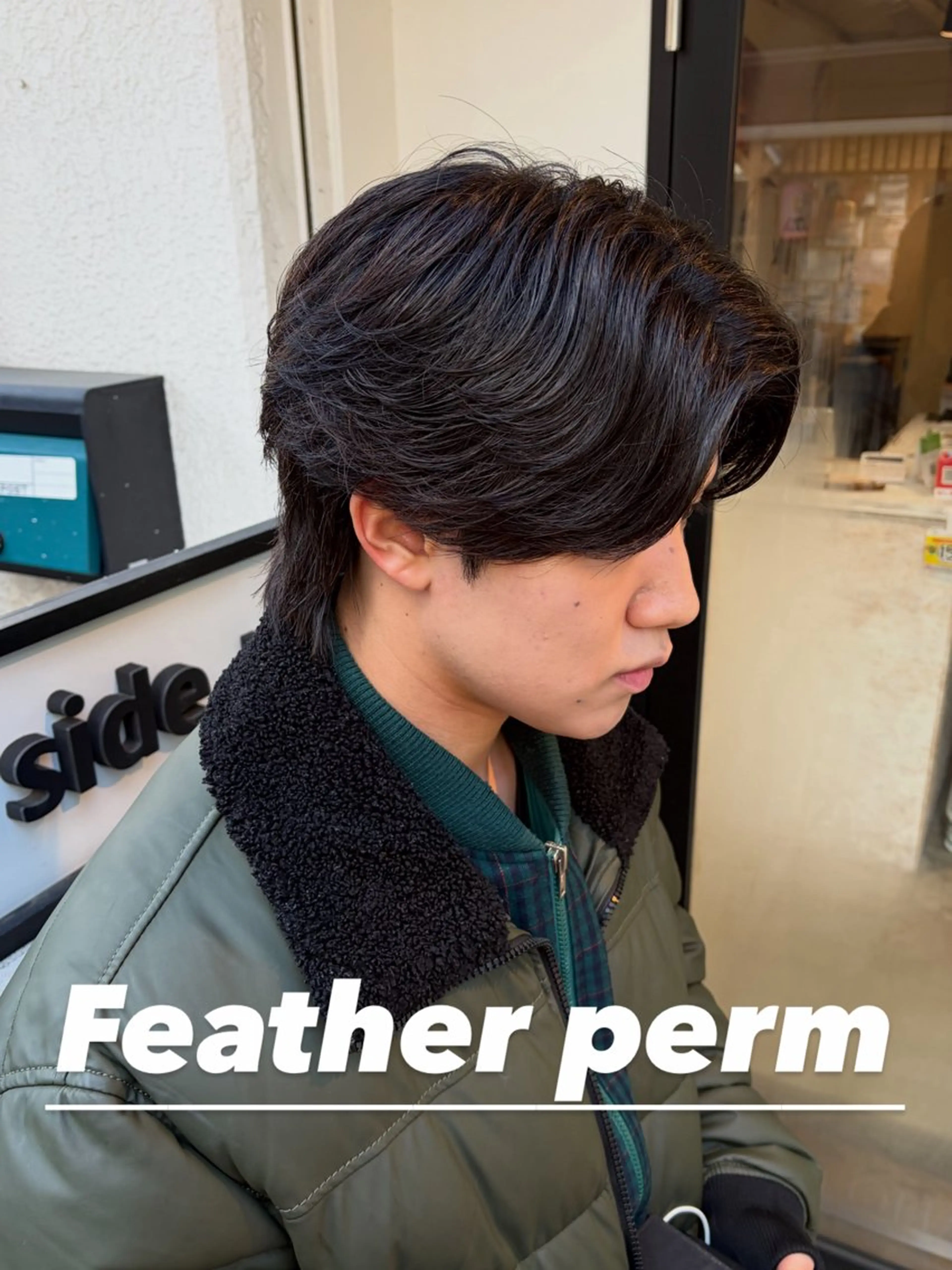 パーマ メンズ センターパート フェザーパーマ メンズパーマ メンズウルフカット ウルフカット メンズパーマ/鈴木 雅也/メンズカットのヘアスタイル