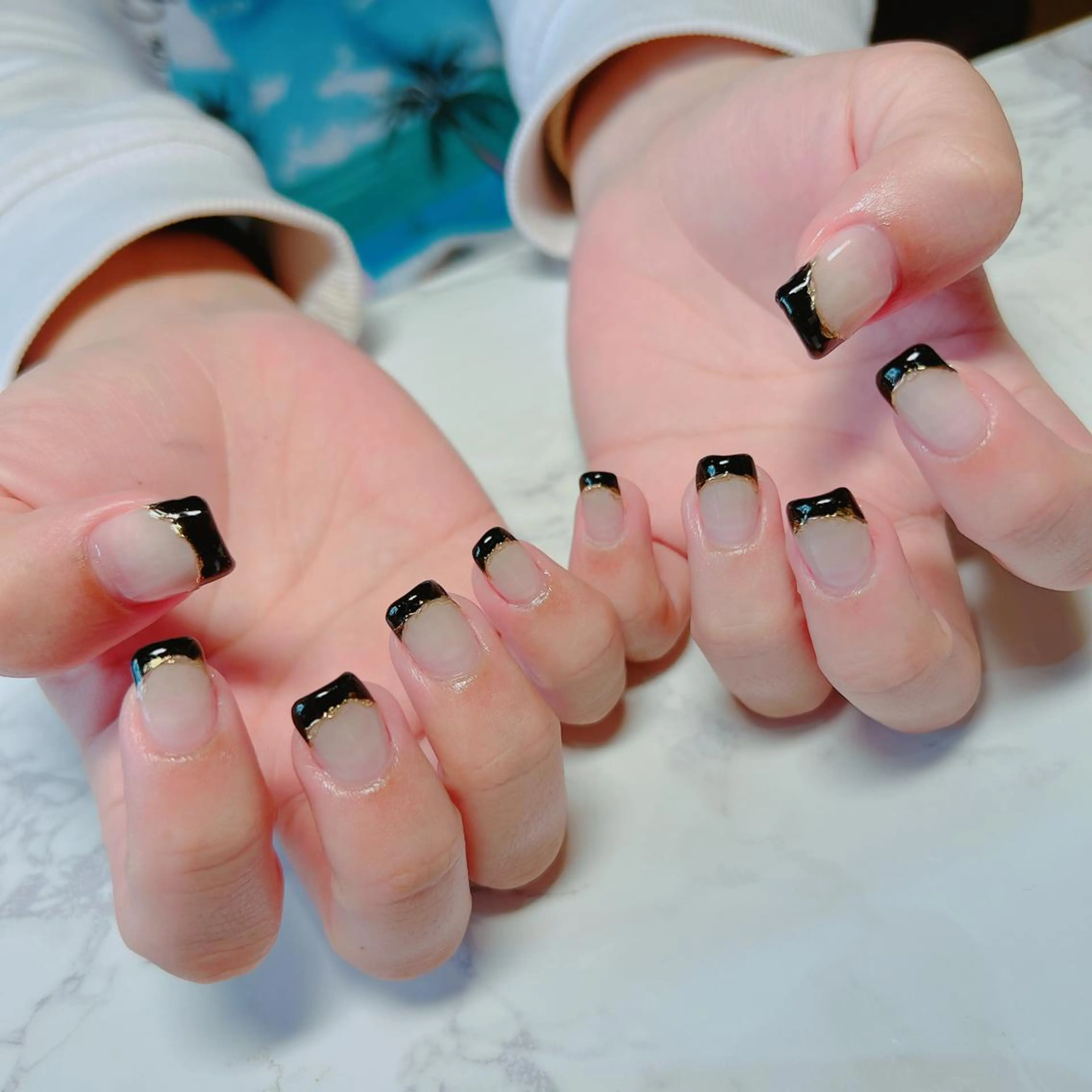 ネイル フレンチネイル ショートネイル ハンドネイル たきぐち みちこのネイルデザイン