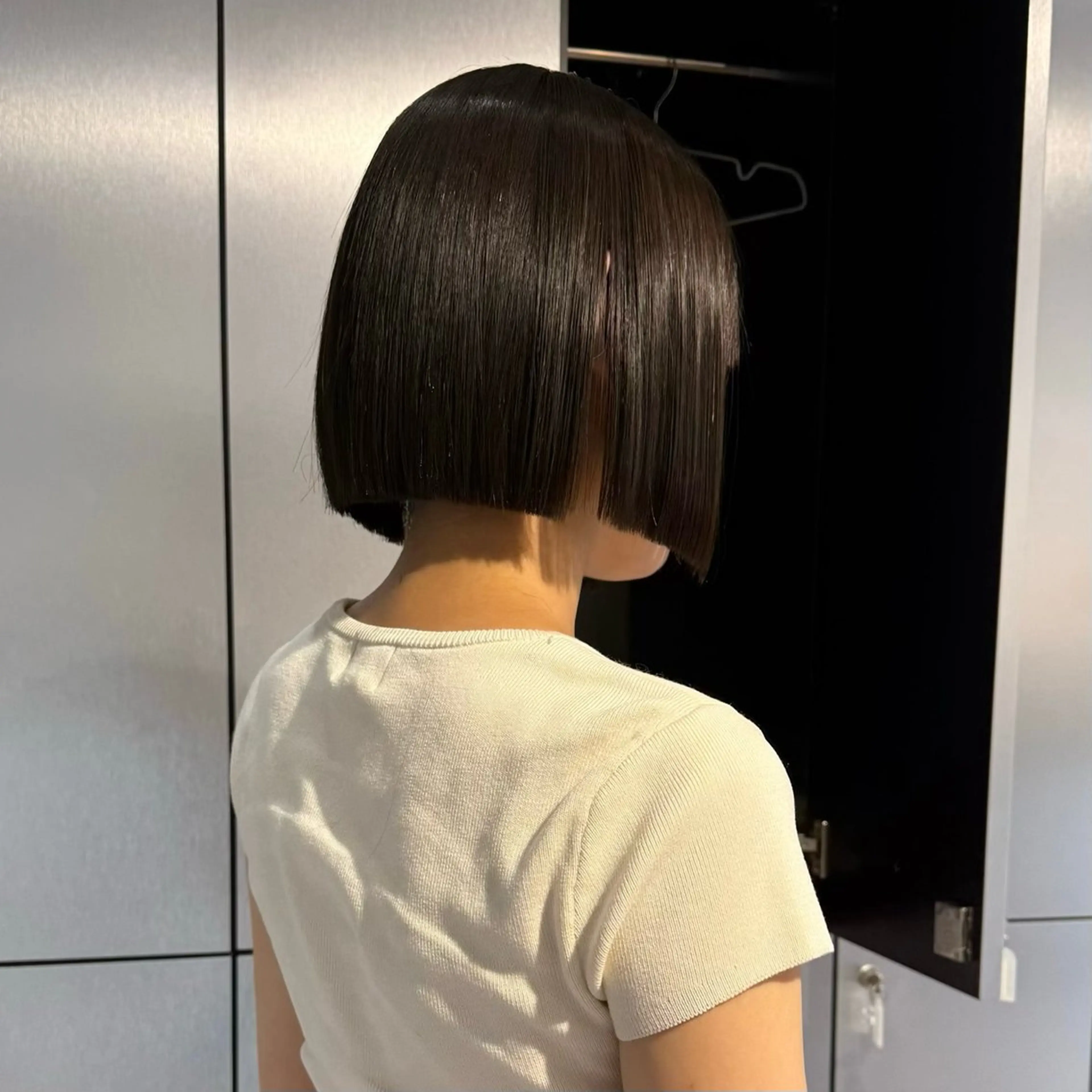 ミディアム ケアカラー ボブ 髪質改善 縮毛矯正 トリートメント ヘアカラー 縮毛矯正 鍋田/ 渋谷/ 縮毛矯正／レイヤーのヘアスタイル