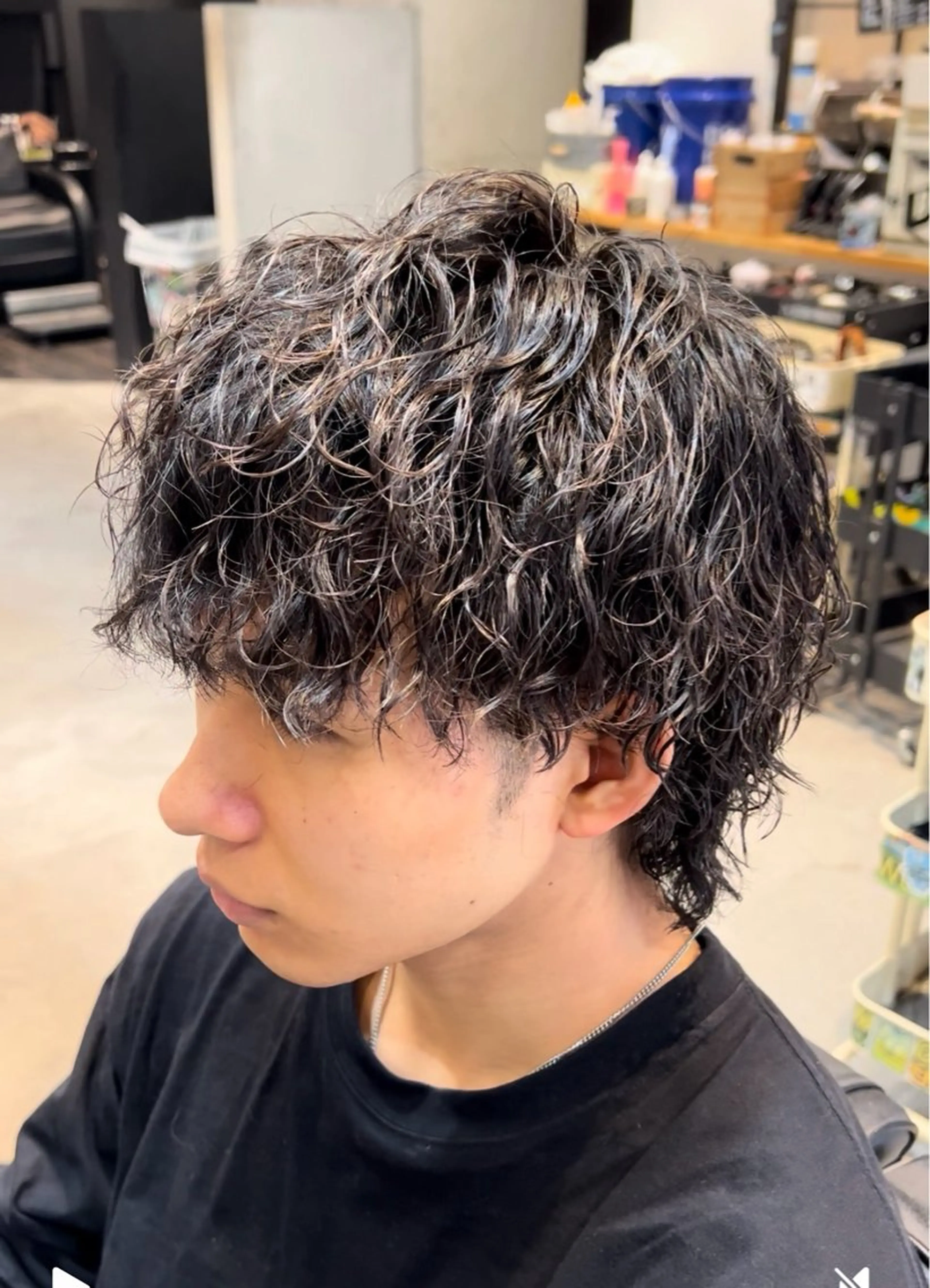 ショート メンズ マッシュウルフ マッシュ メンズウルフカット ウルフカット カット パーマ 谷口 友耶メンズカットのヘアスタイル
