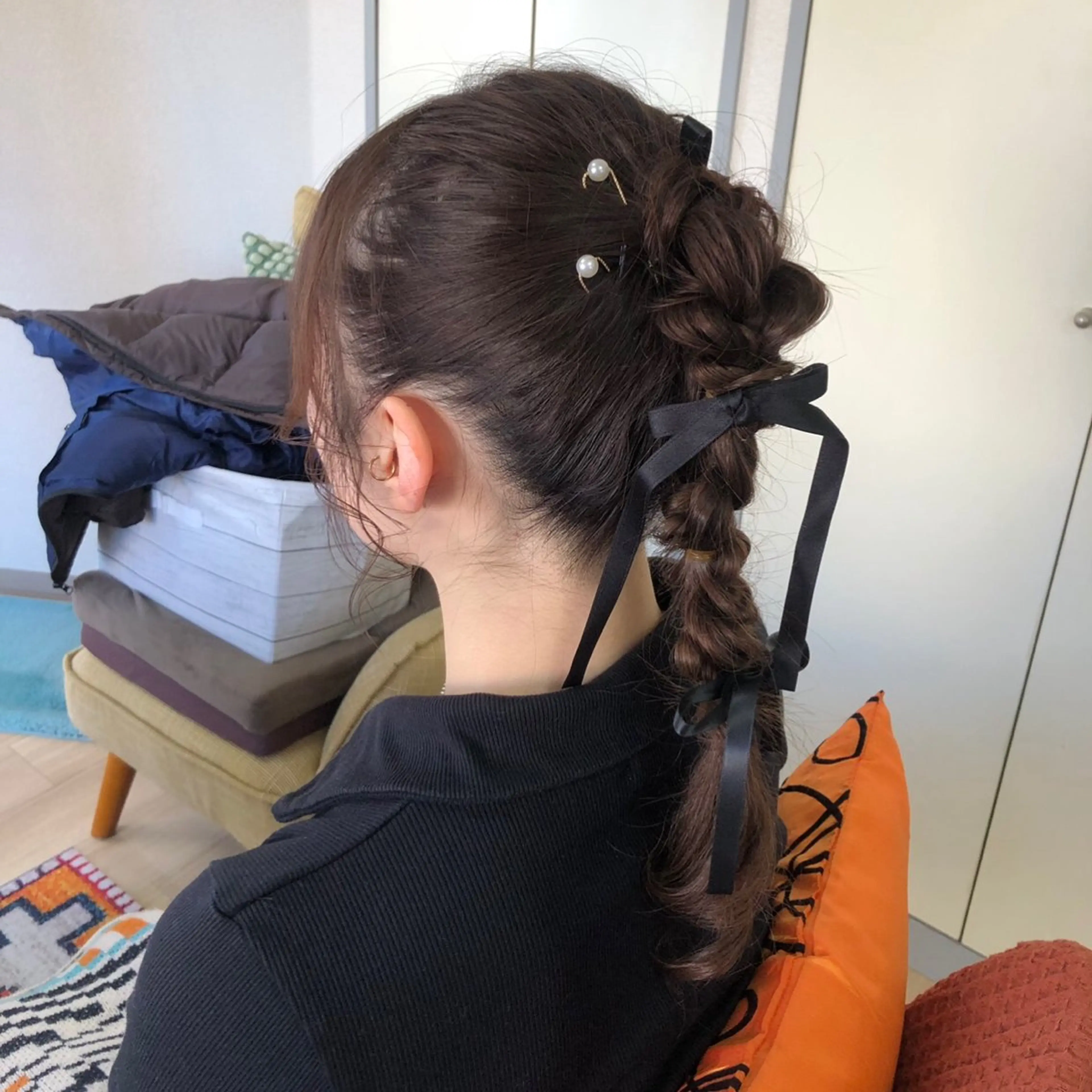 ロング ヘアアレンジ ポニーテール ヘアセット salon *meehoのネイルデザイン