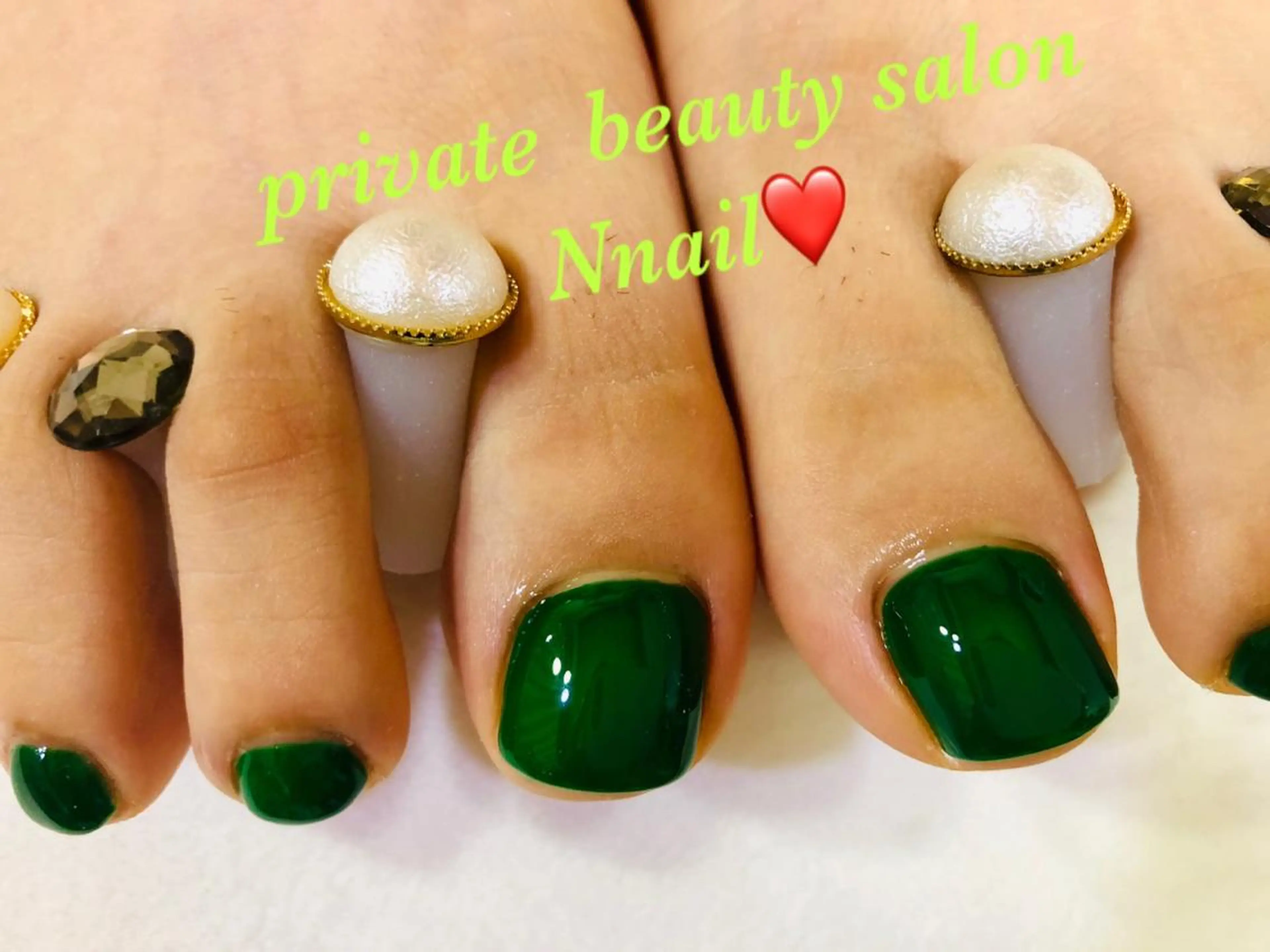 ネイル グリーン Nnail所属・🌿Nnail🌿 プライベートサロンのネイルデザイン