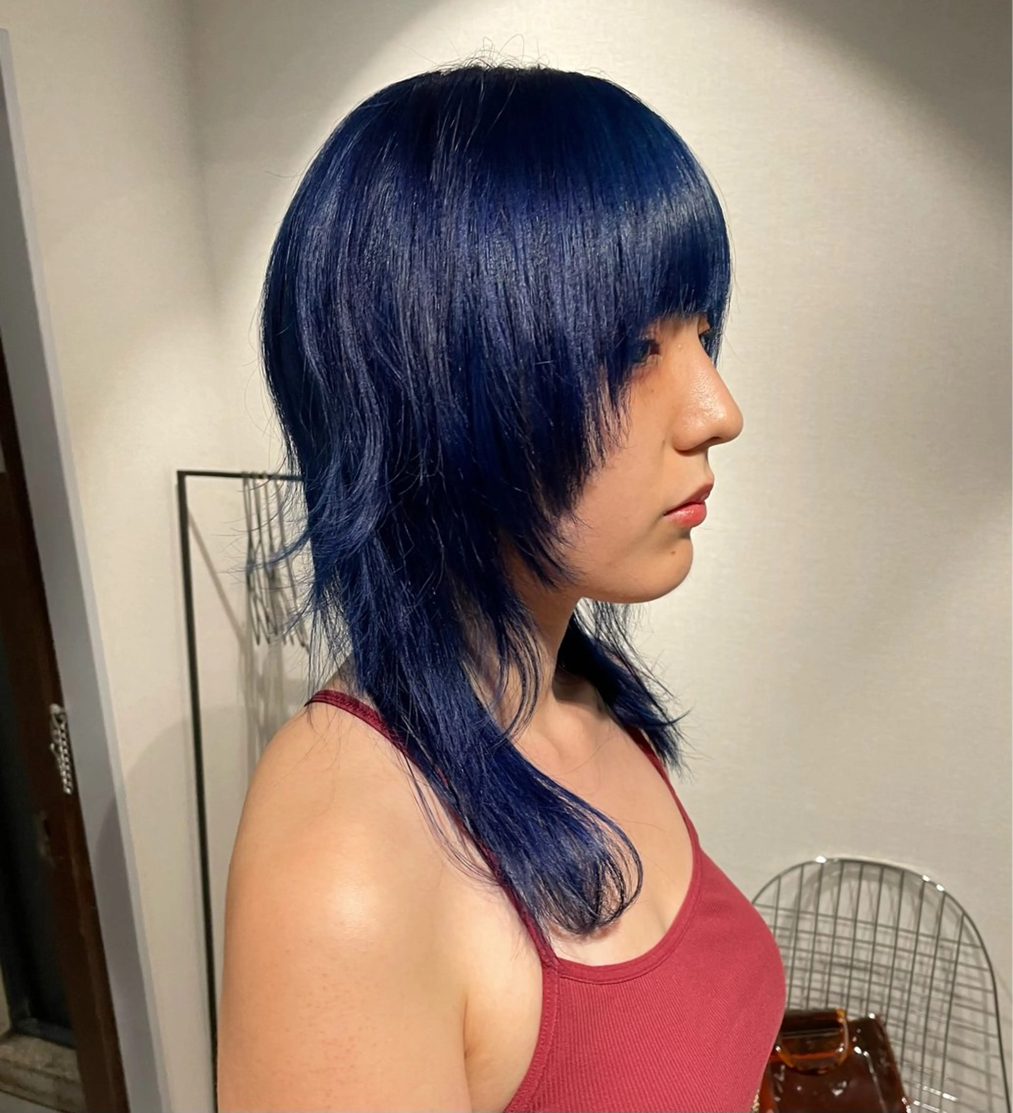 セミロング カラー ブルーカラー デザインカラー デザインカット ウルフカット 🌟ブリーチ/ボブ/ レイヤー渋谷☀️のヘアスタイル