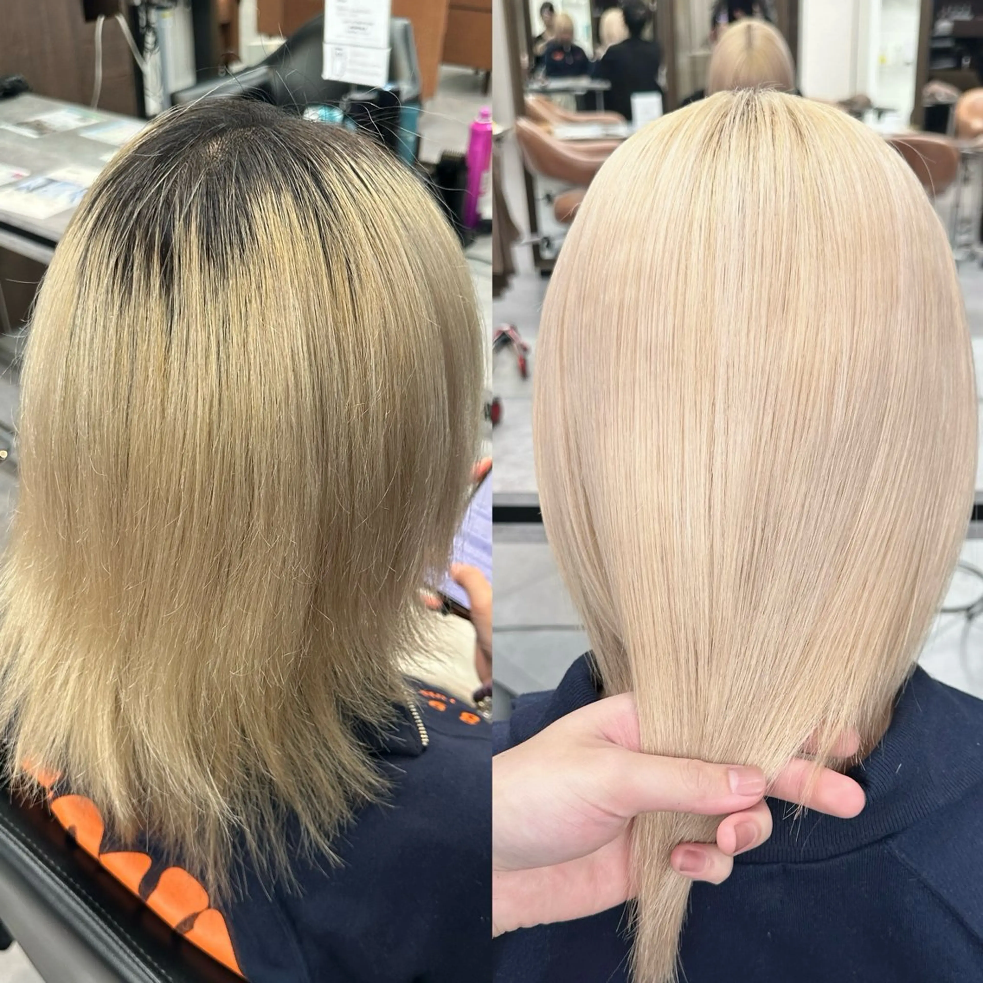 セミロング カラー ウルフとハイトーン みっちー✂️のヘアスタイル