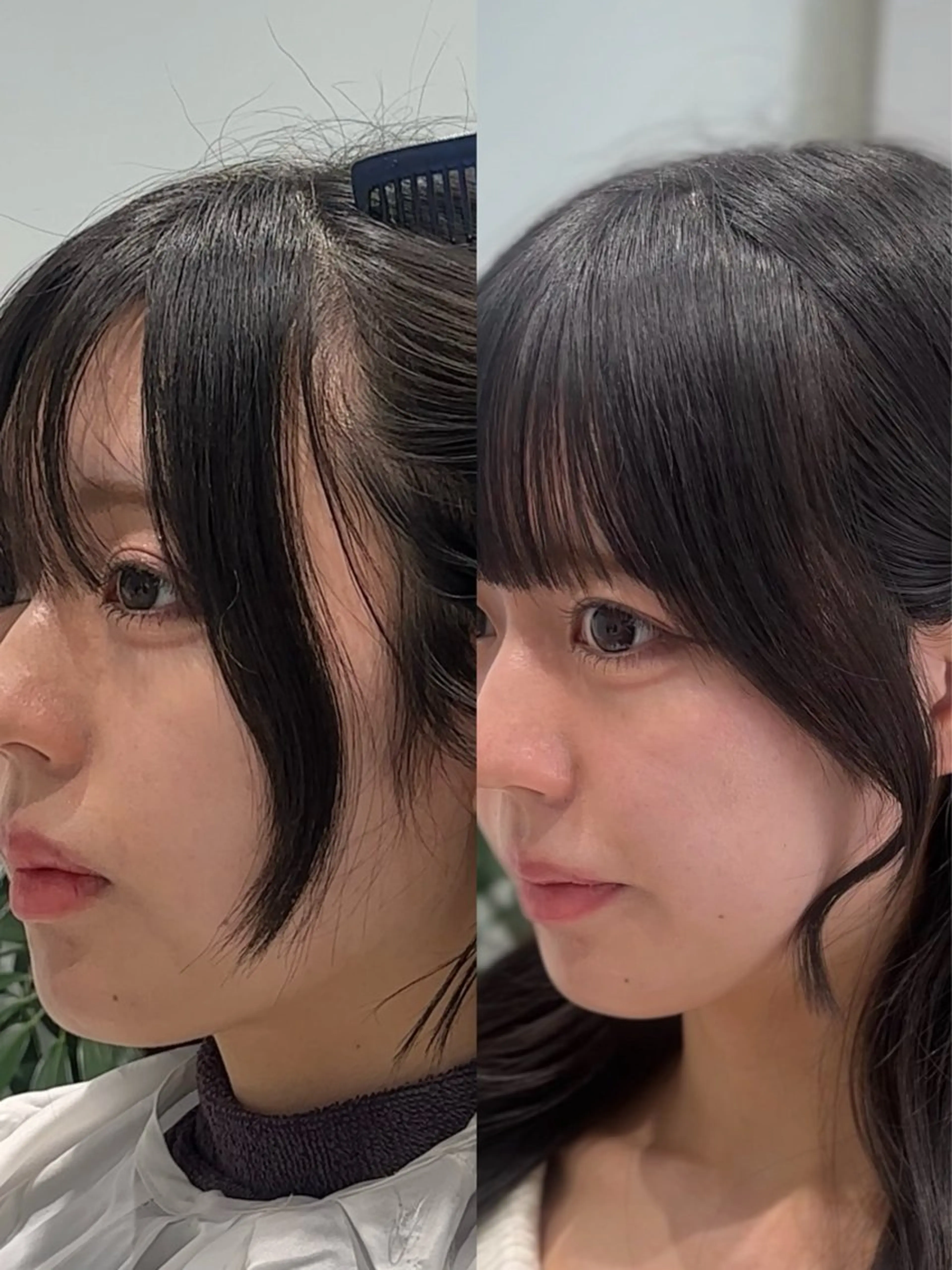 セミロング 短めショートカット カットモデルのヘアスタイル