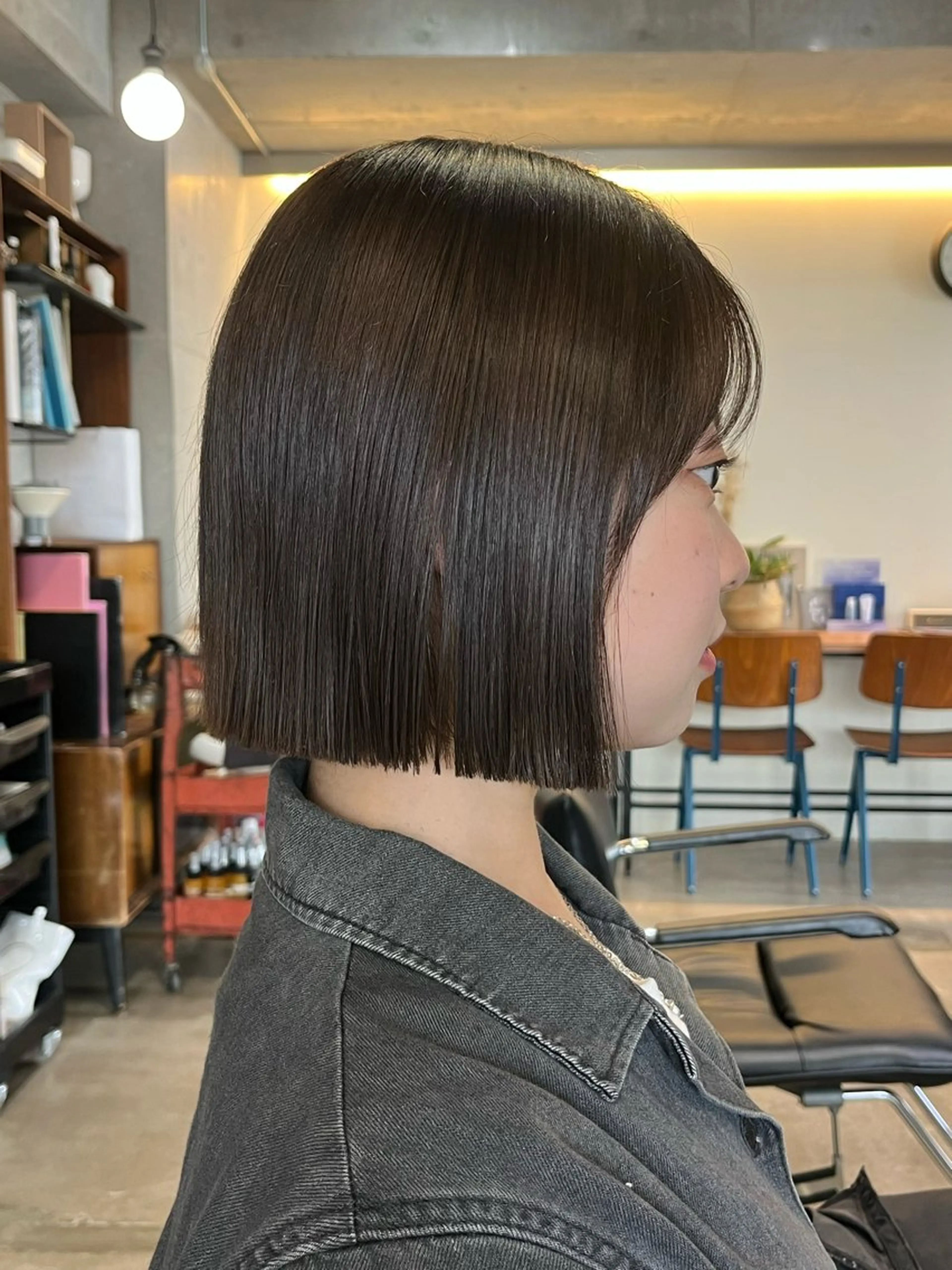 ショート 切りっぱなしボブ ボブ カット トリートメント 韓国ボブ/ハッシュ カットKIRAのヘアスタイル