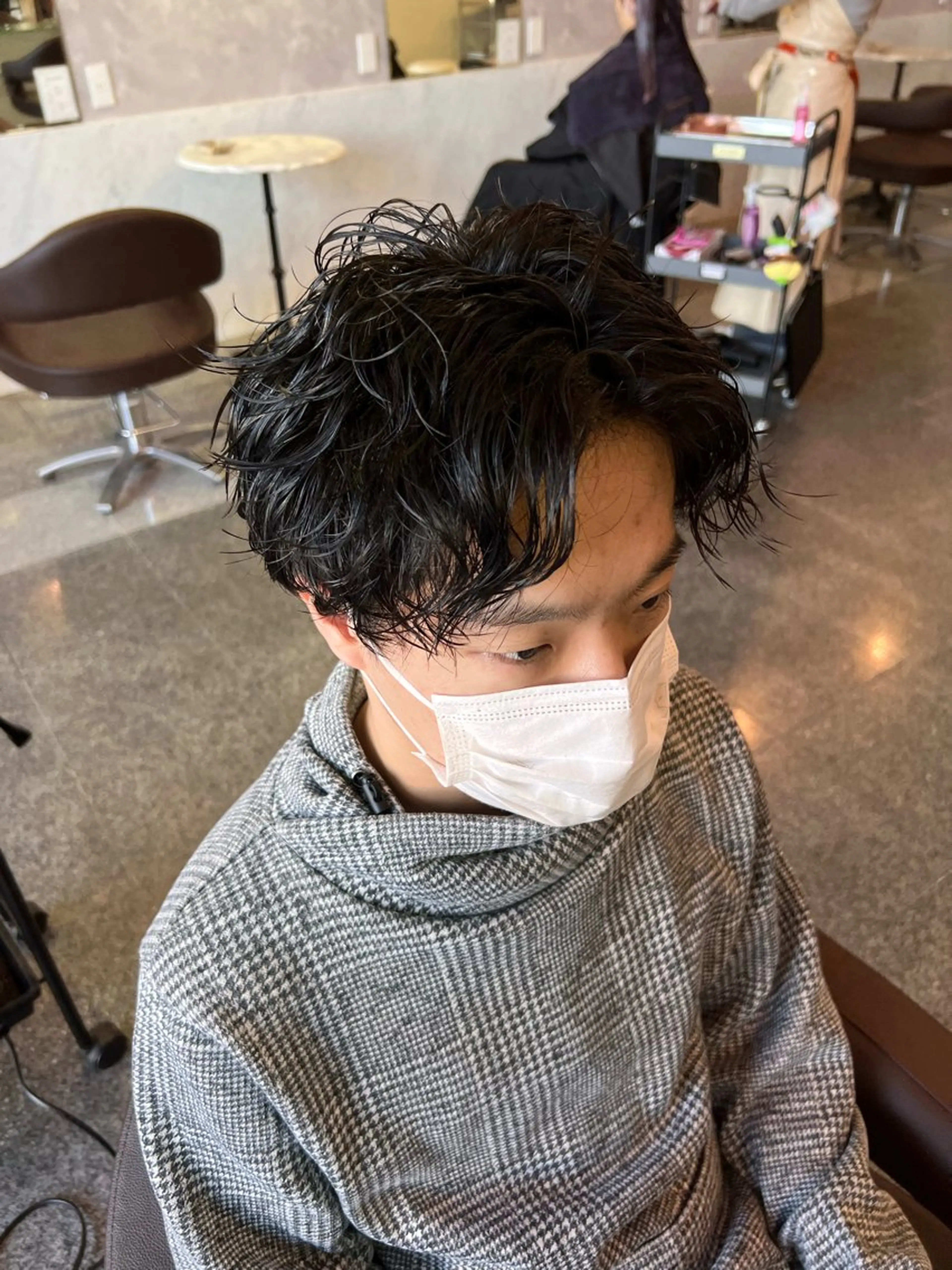 ショート パーマ メンズ メンズパーマ シャドーパーマ カット パーマ トリートメント Oops旧TABOO 早野太郎のヘアスタイル