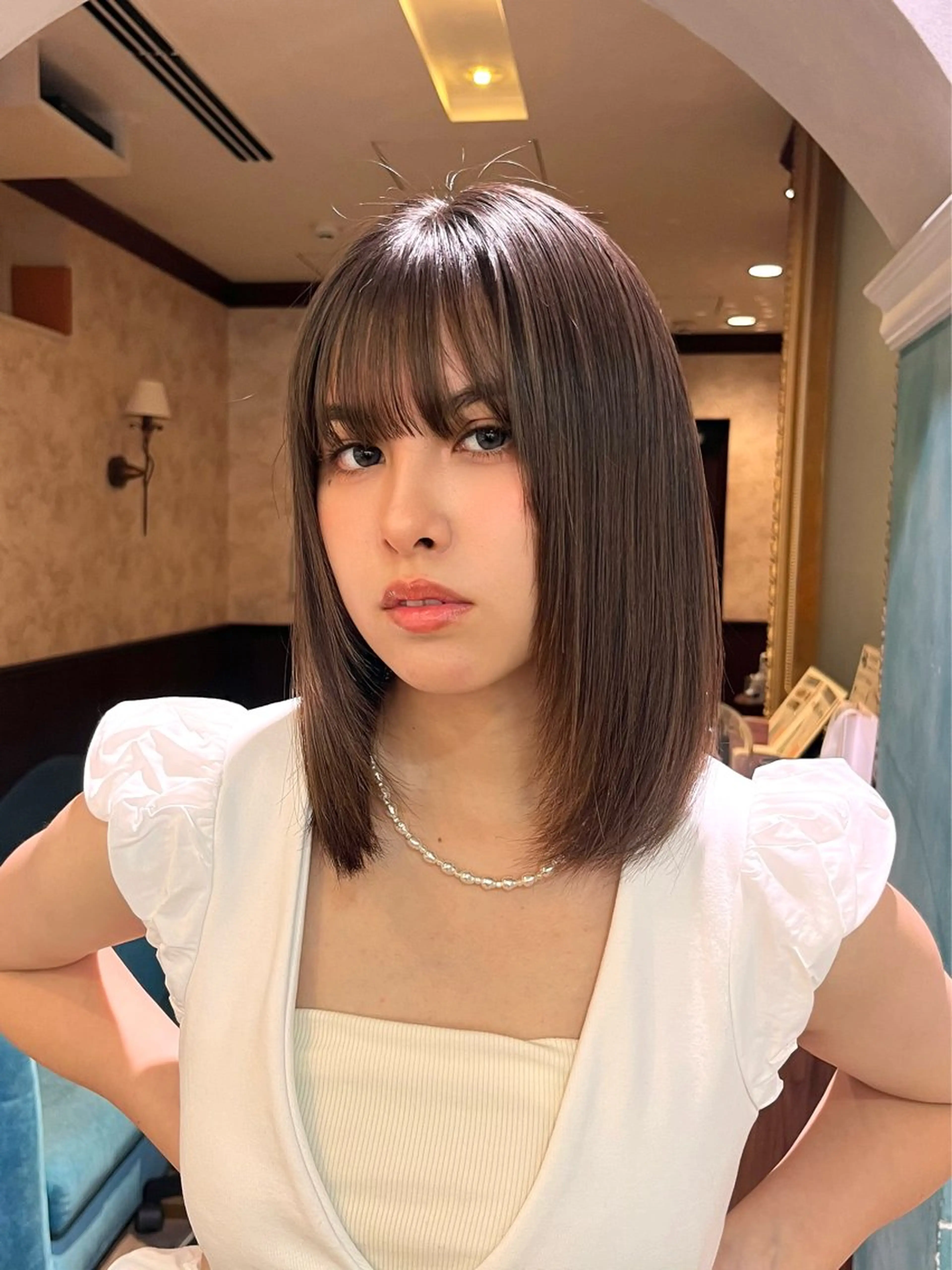 ミディアム 似合わせカット カット ボブ/髪質改善/ 艶髪❣️前髪/Noaのヘアスタイル