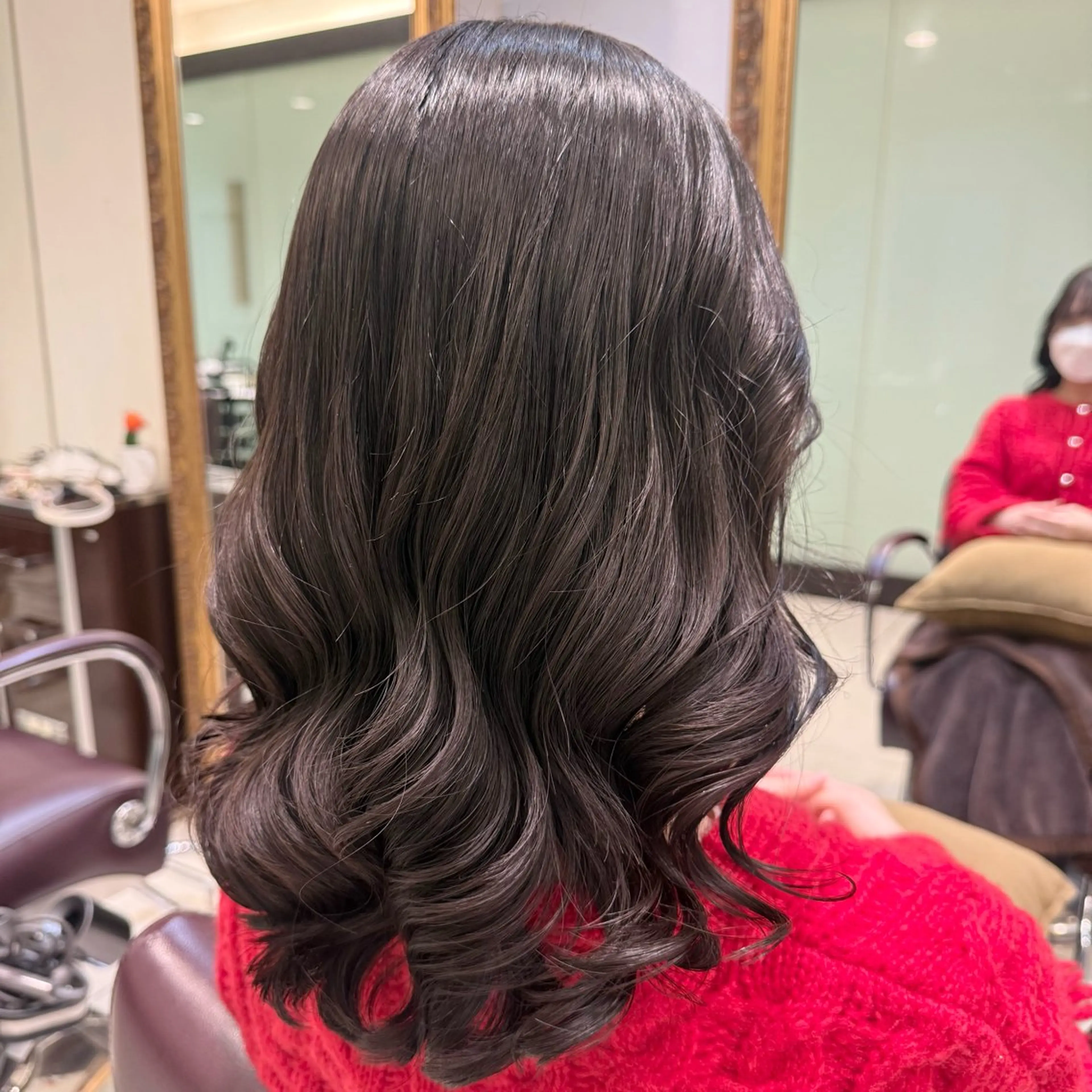 ミディアム パーマ パーマ 韓国風パーマ🌿コテ 巻き風パーマ/るいのヘアスタイル