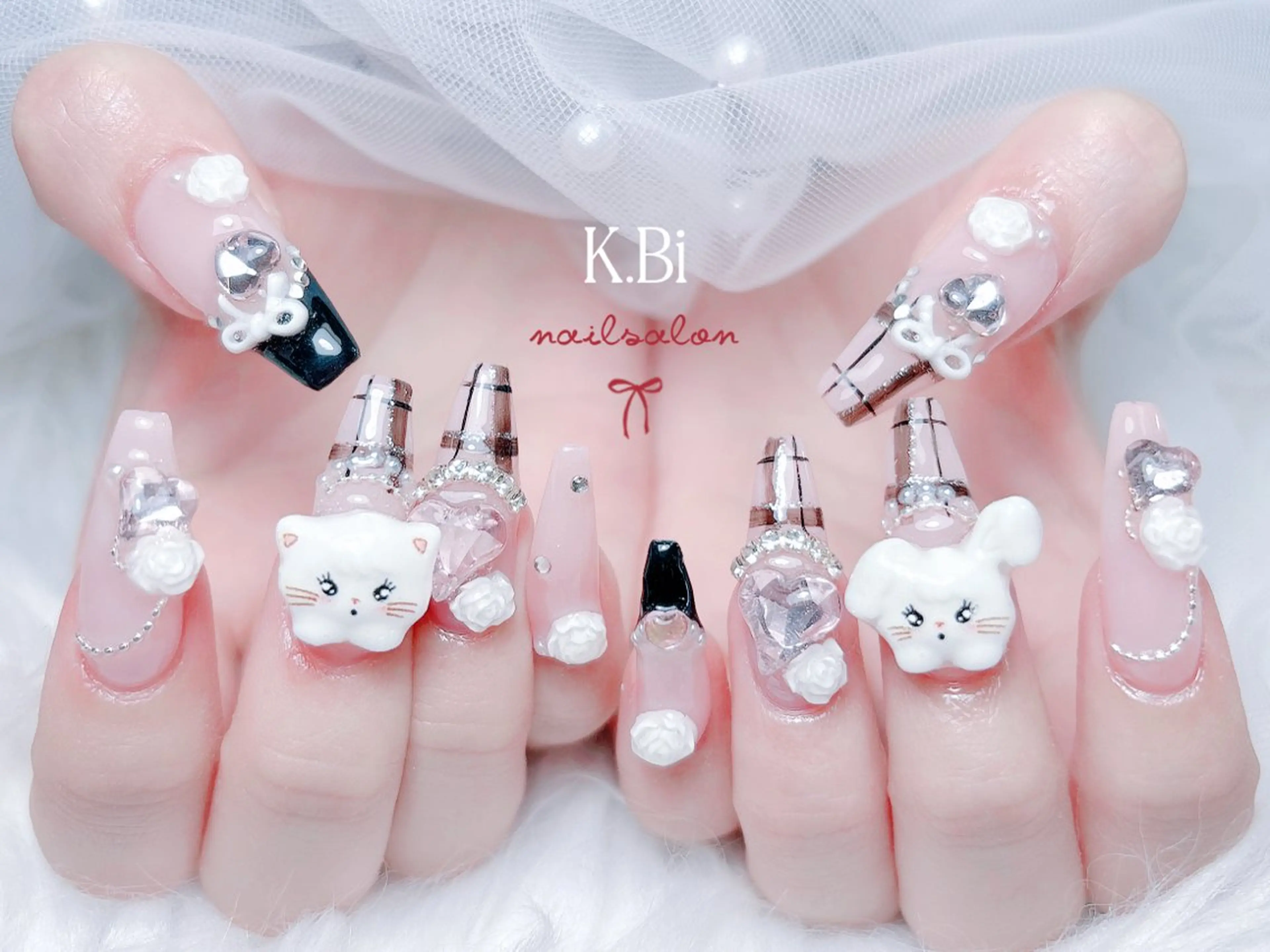 ネイル 成人式 ハンドネイル K.bi_nail ネイル長さ出し専門店のネイルデザイン