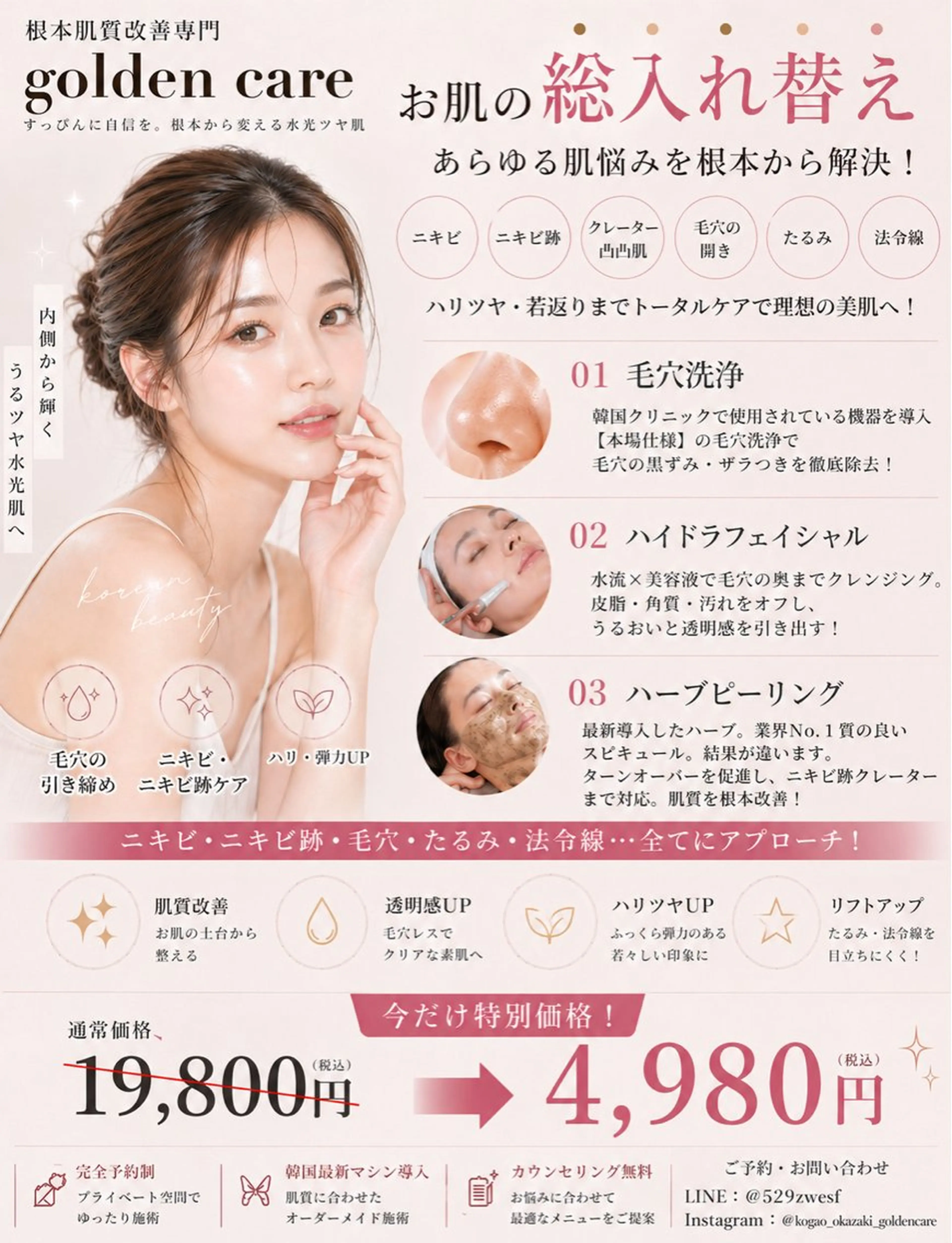 小顔・毛穴/ニキビ/ ハーブピーリング専門のエステ・リラクイメージ