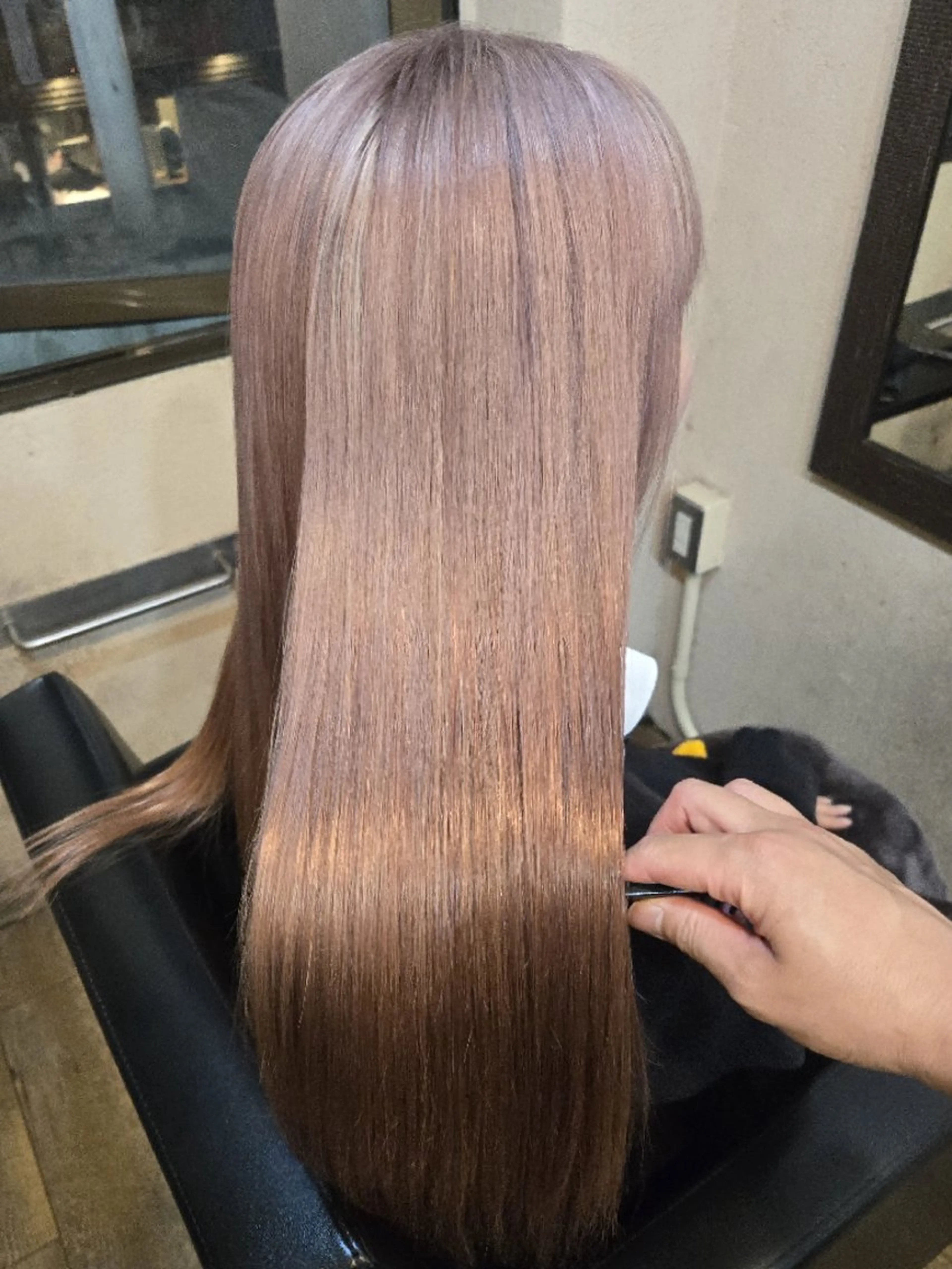 カラー ベージュカラー ピンクカラー Seven Quarterのヘアスタイル