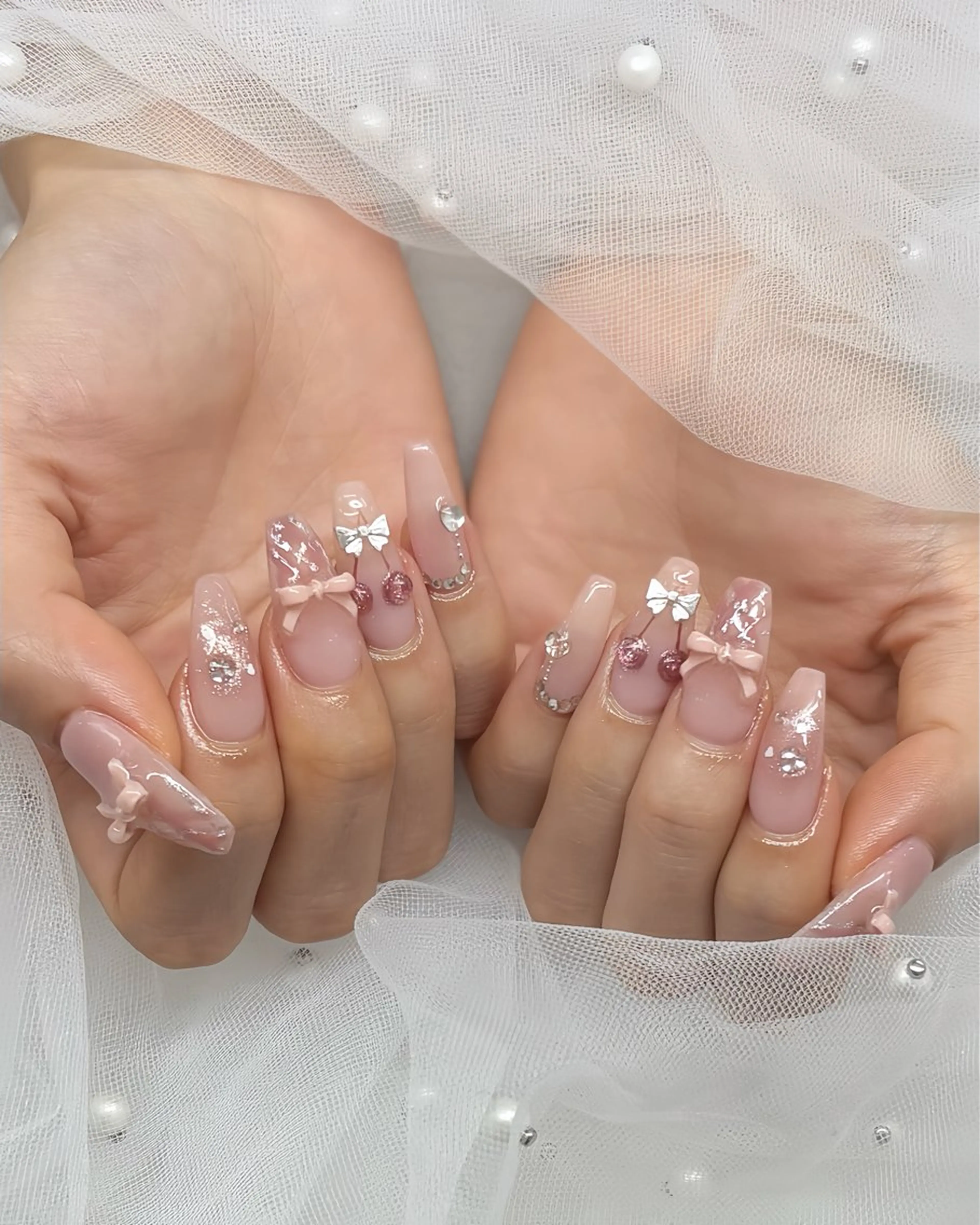 ネイル 持ち込み 春ネイル 完全プライベート サロンYUZUHAのネイルデザイン