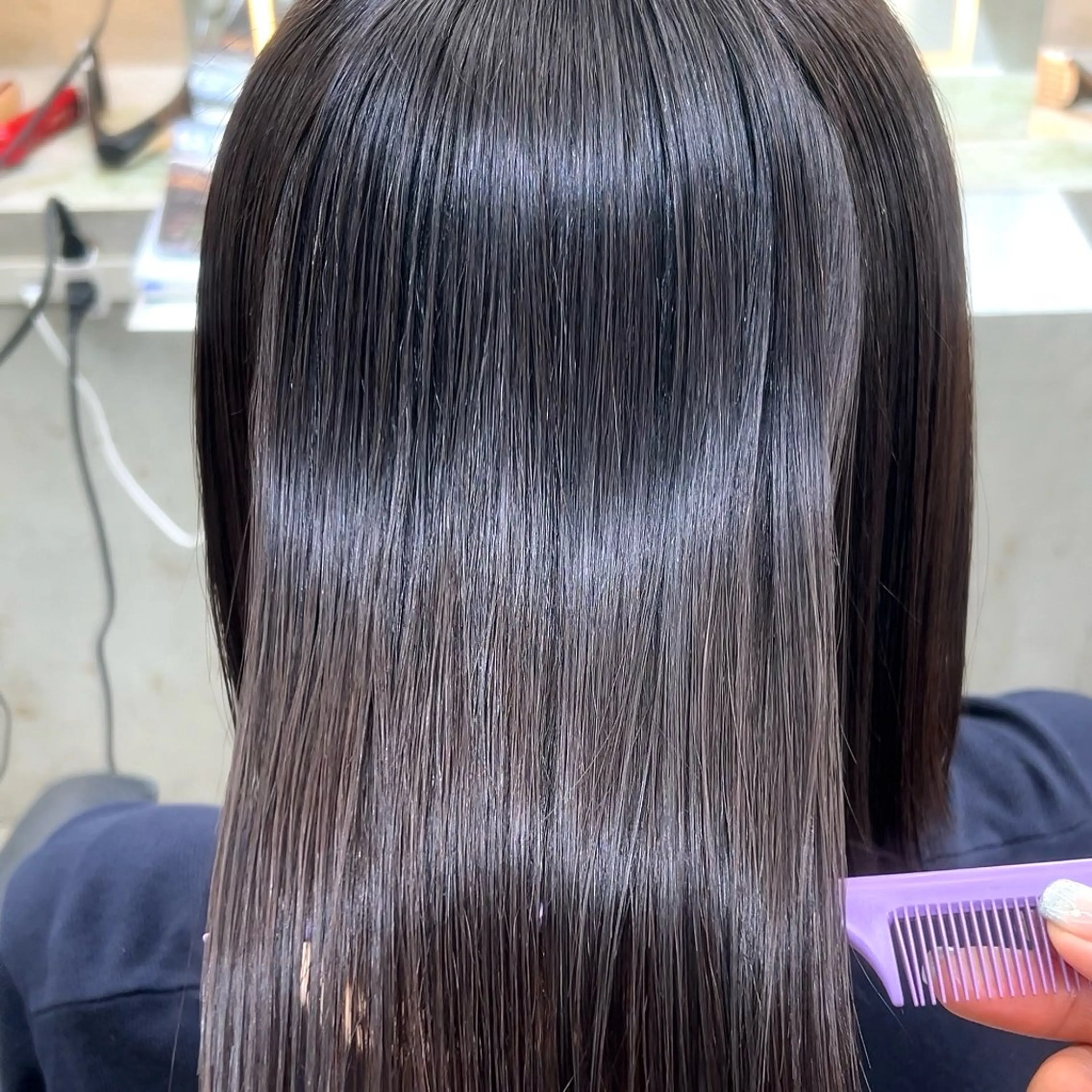 ミディアム カラー ボブ 縮毛矯正 カット ヘアカラー 縮毛矯正 トリートメント ボブ/くびれボブ/ 髪質改善/Ru-kaのヘアスタイル