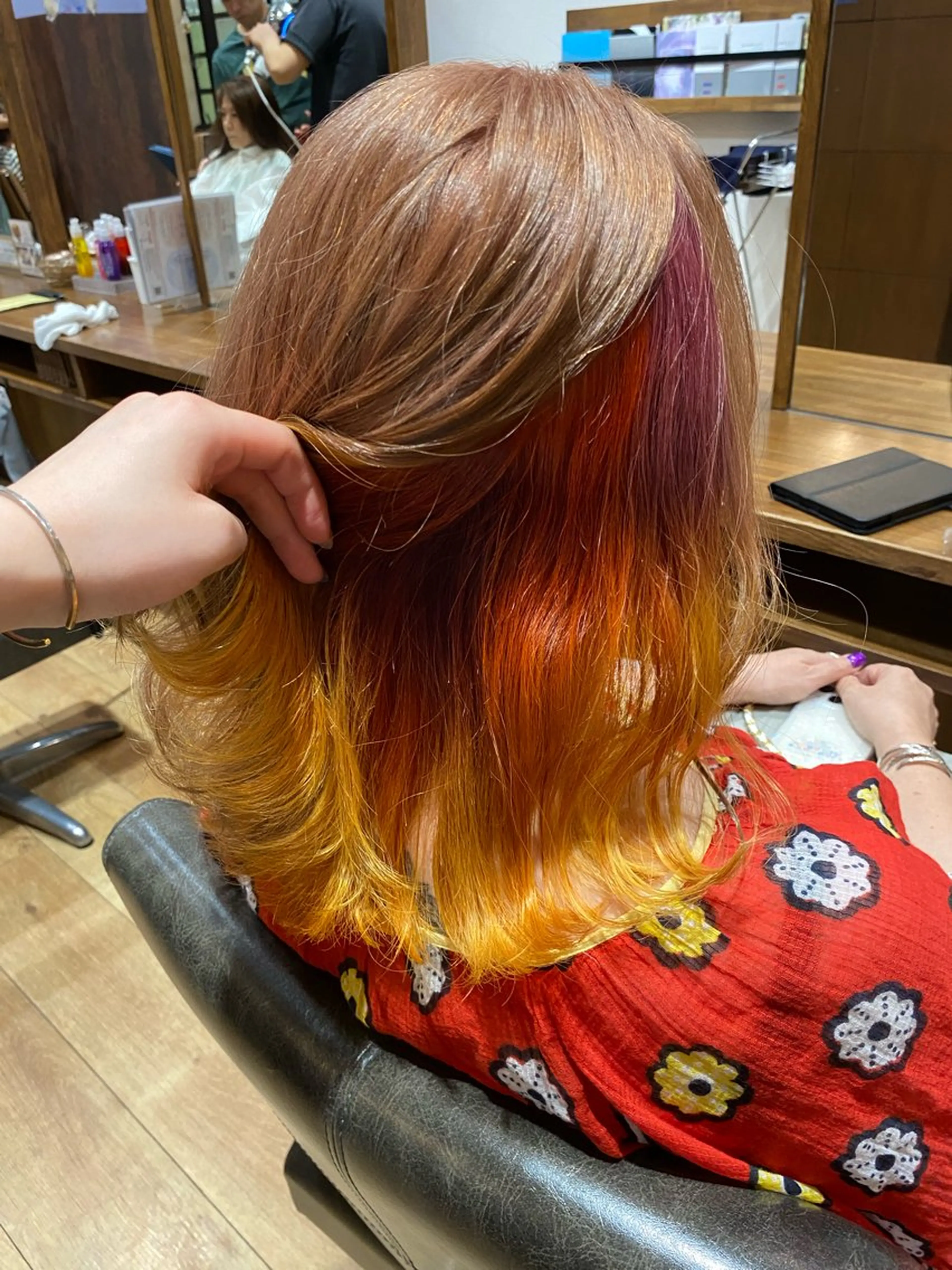 ミディアム カラー ヘアカラー 暖色系カラー まおのヘアスタイル