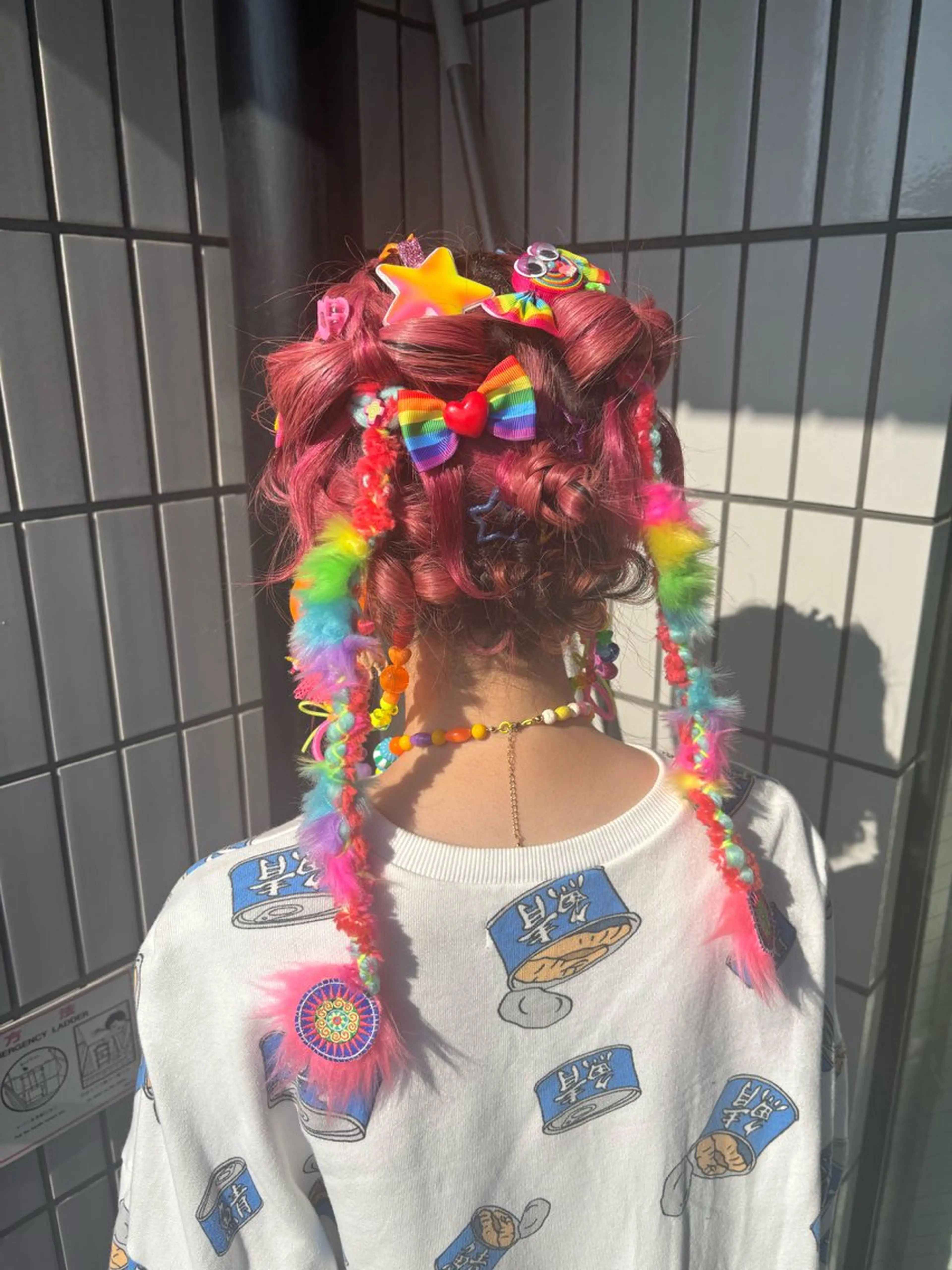 ミディアム ヘアアレンジ ツインテール ハイライト ヘアセット 🌼ブリーチ/個性派 ヘアセットMei🌼のヘアスタイル