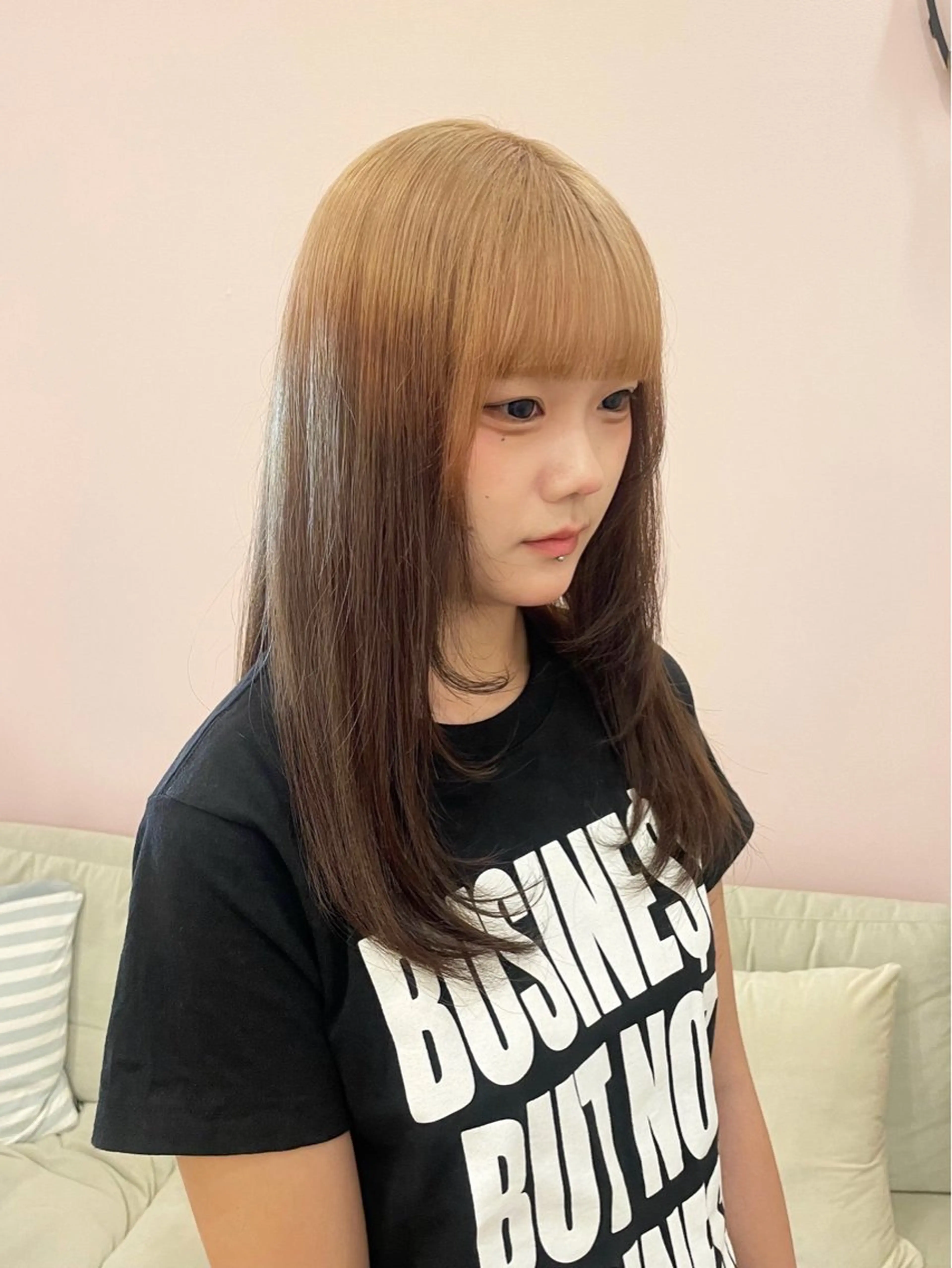 セミロング カラー カット ヘアカラー トリートメント ダブルカラー/ レイヤー🍒齋藤 澪のヘアスタイル