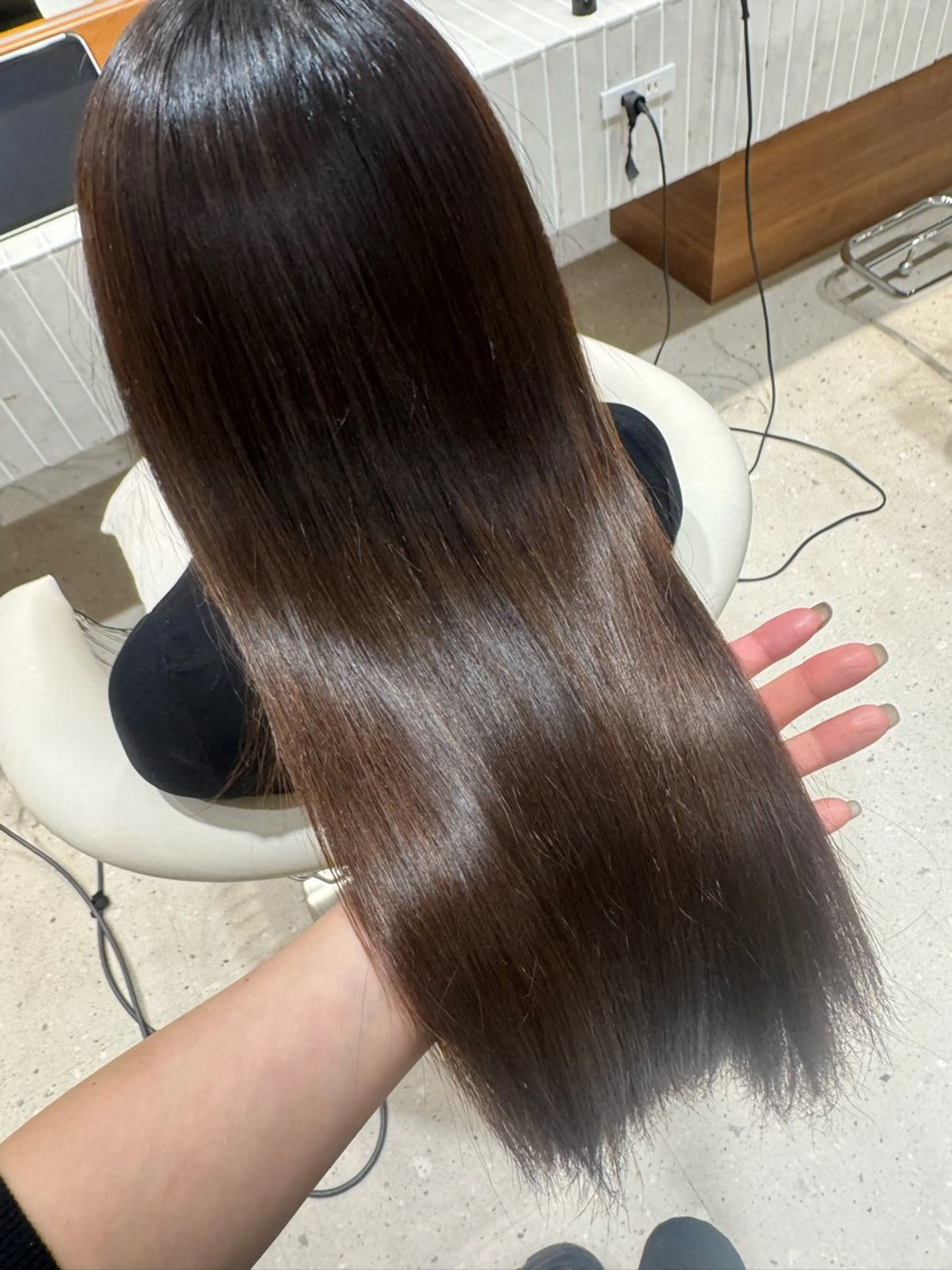 ロング トリートメント ヘッドスパ 透明感カラー／ 縮毛矯正／まりなのヘアスタイル