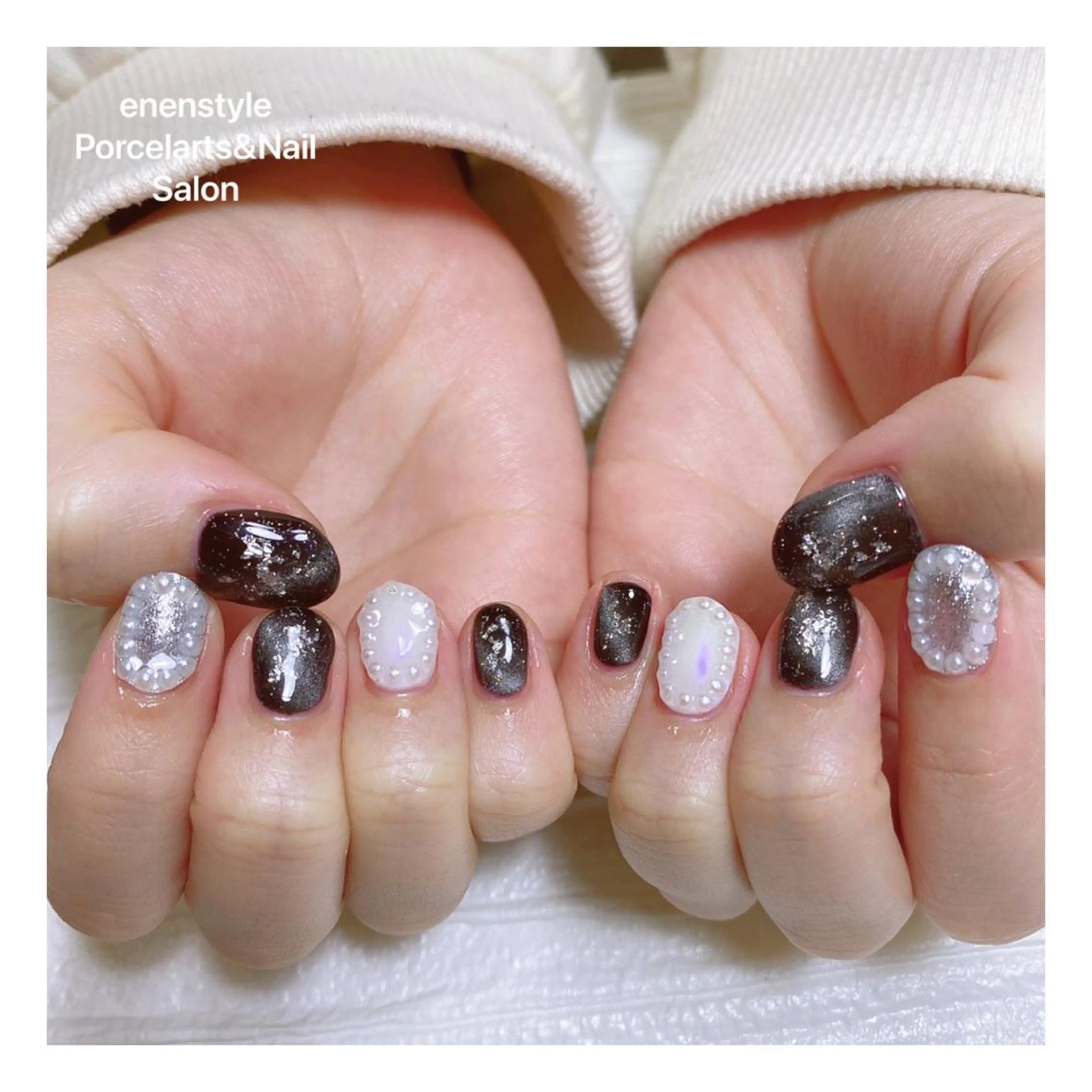 ショート ネイル ハンドネイル 👑enen style👑のネイルデザイン