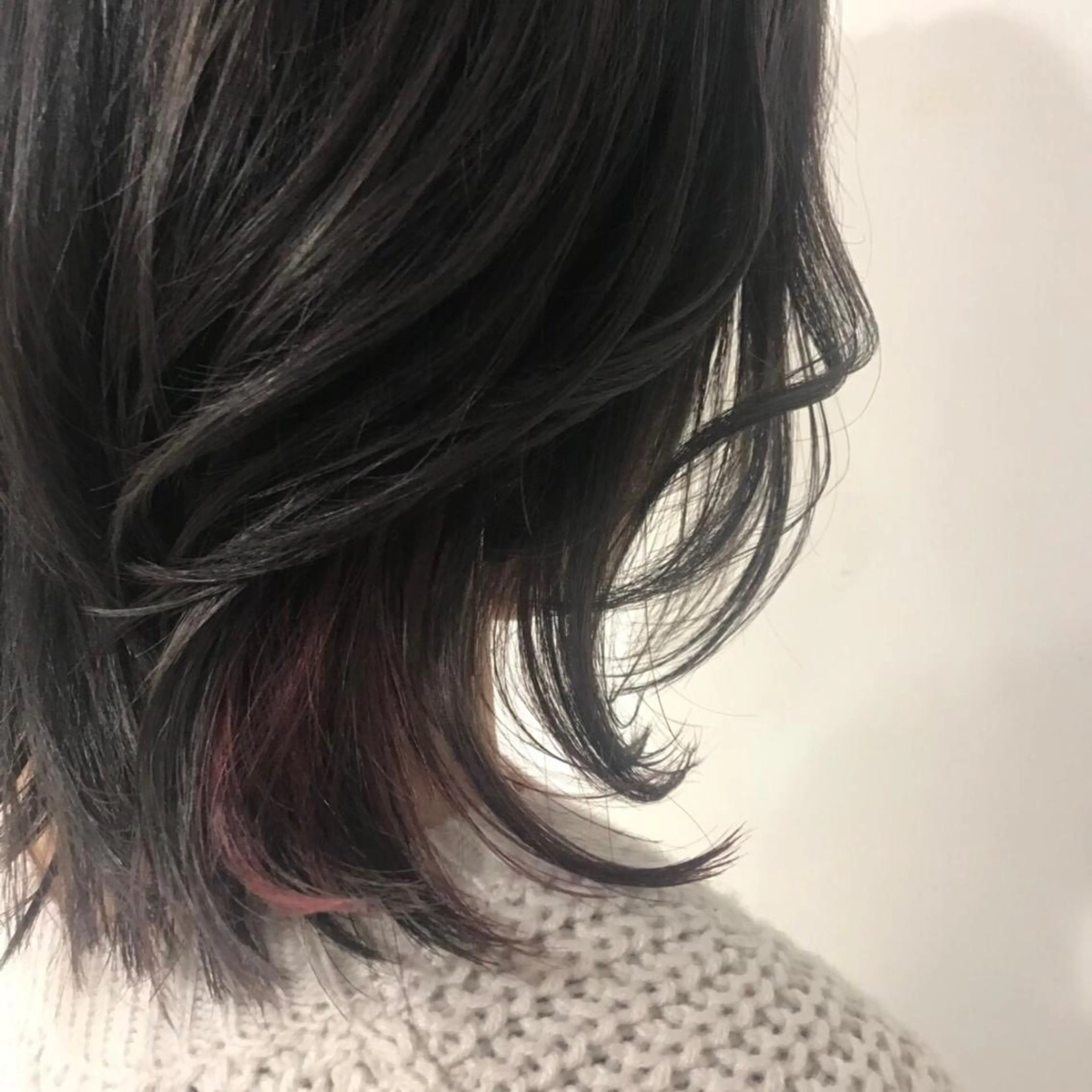 ミディアム カラー パーマ デザインカラー レイヤー×髪質改善 ×透明感/杉田 圭のヘアスタイル