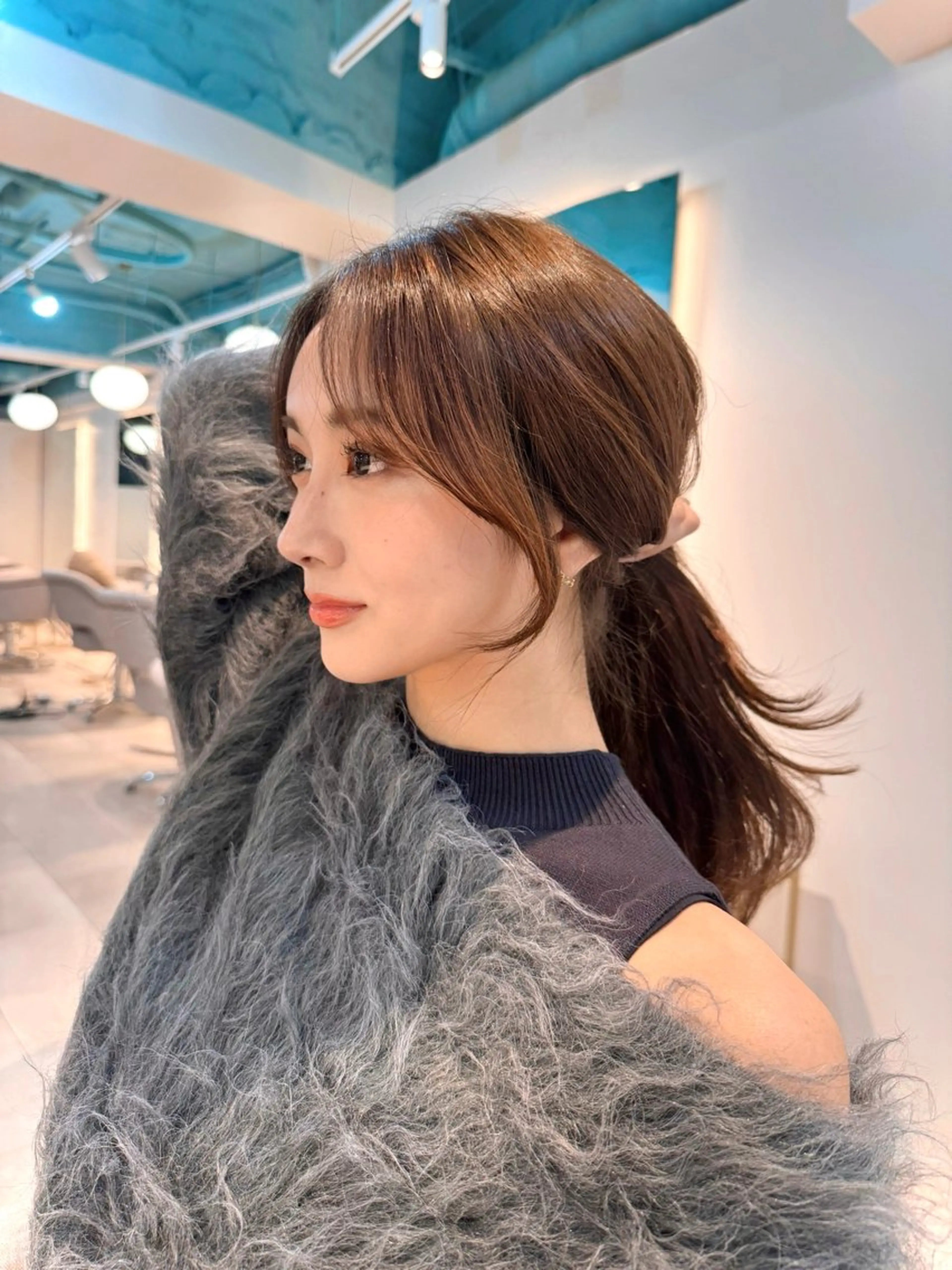 ロング カット ヘアカラー トリートメント ハイレイヤー/顔周り /レイヤーカットのヘアスタイル