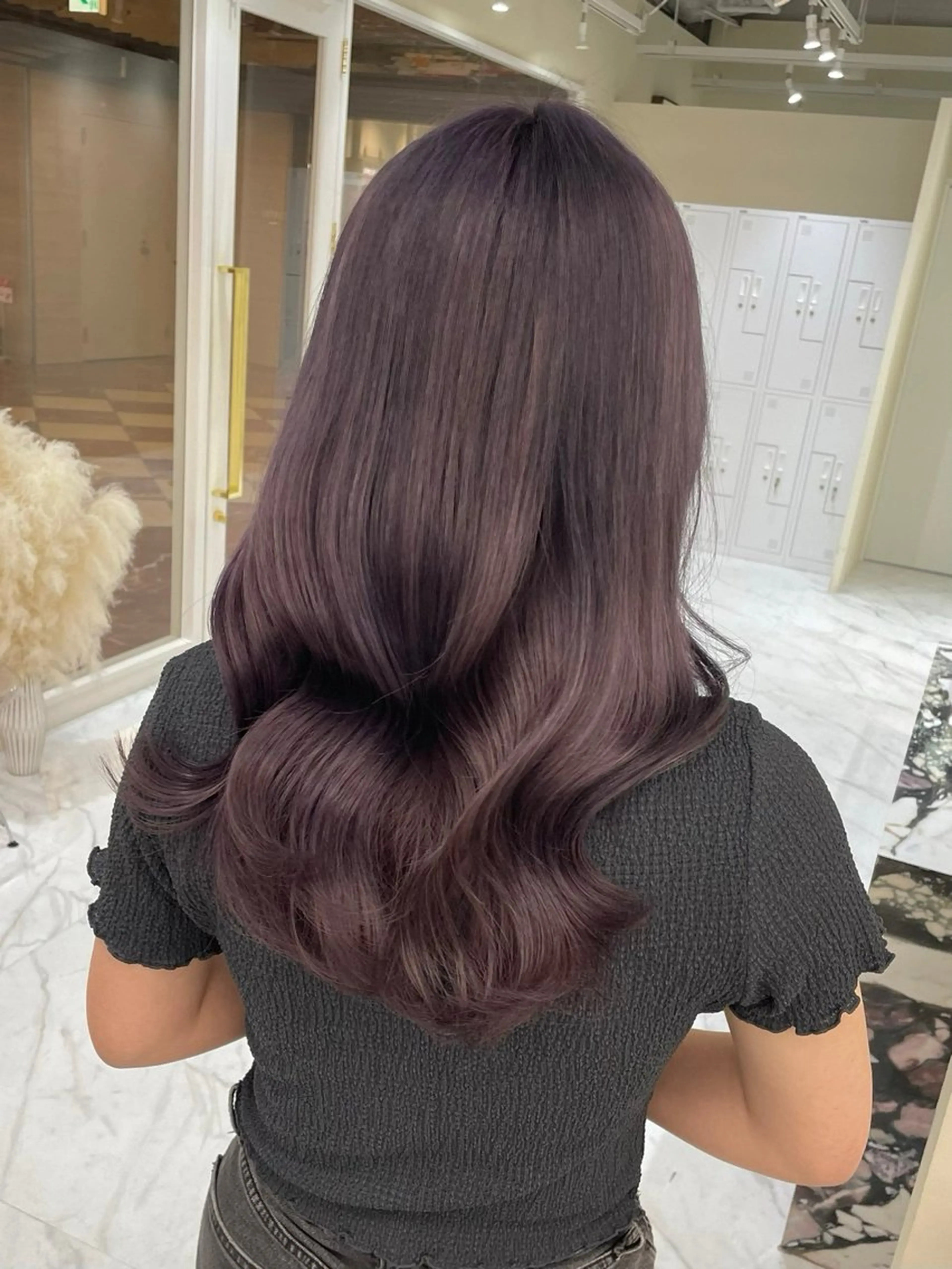 セミロング カラー グレージュ ラベンダーカラー ラベンダーグレージュ ラベンダーグレー ヘアカラー 髪質改善🫧 カラー特化/Hinaのヘアスタイル