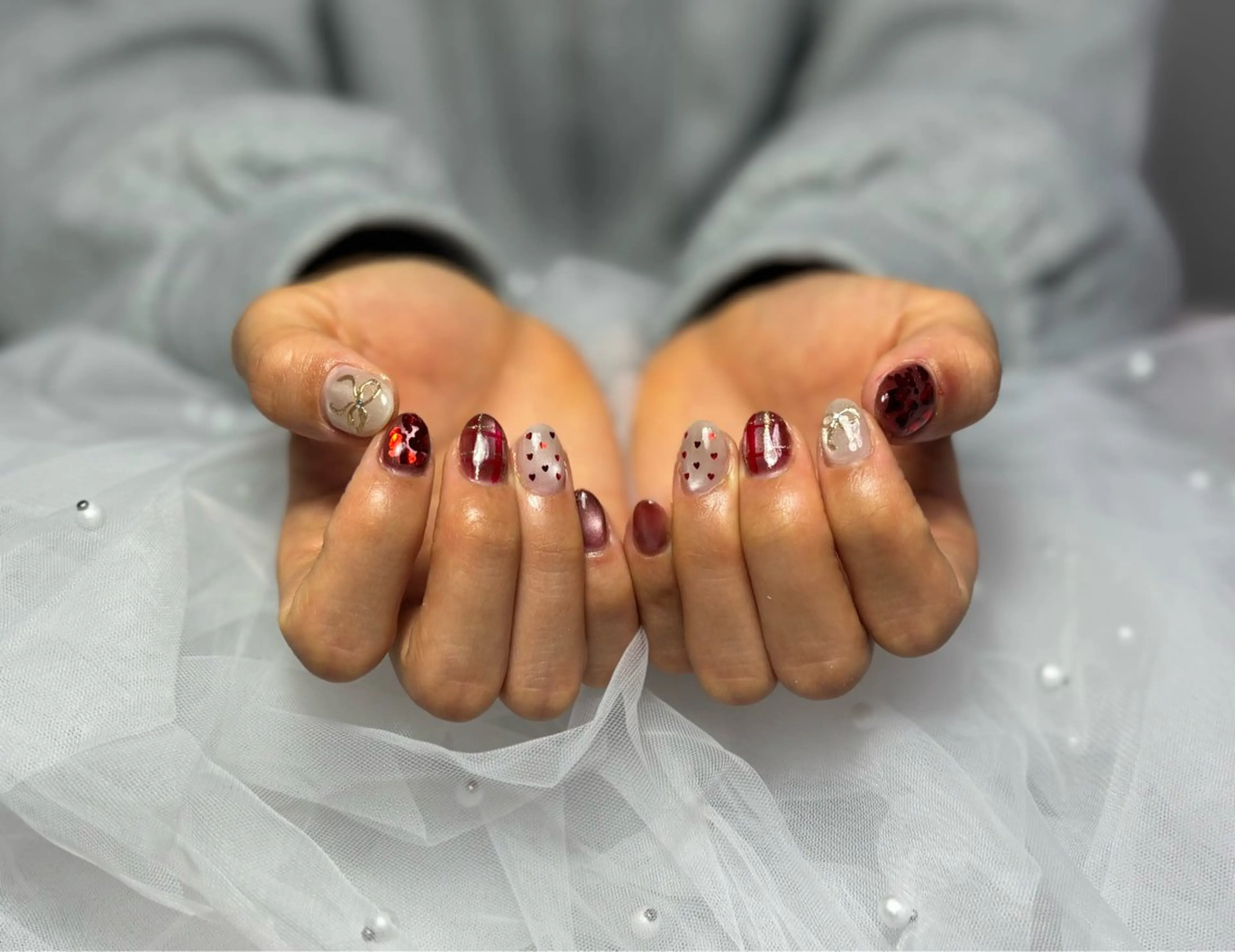 ネイル 持ち込み バレンタイン ハンドネイル Nail Salon __j Shinoのネイルデザイン