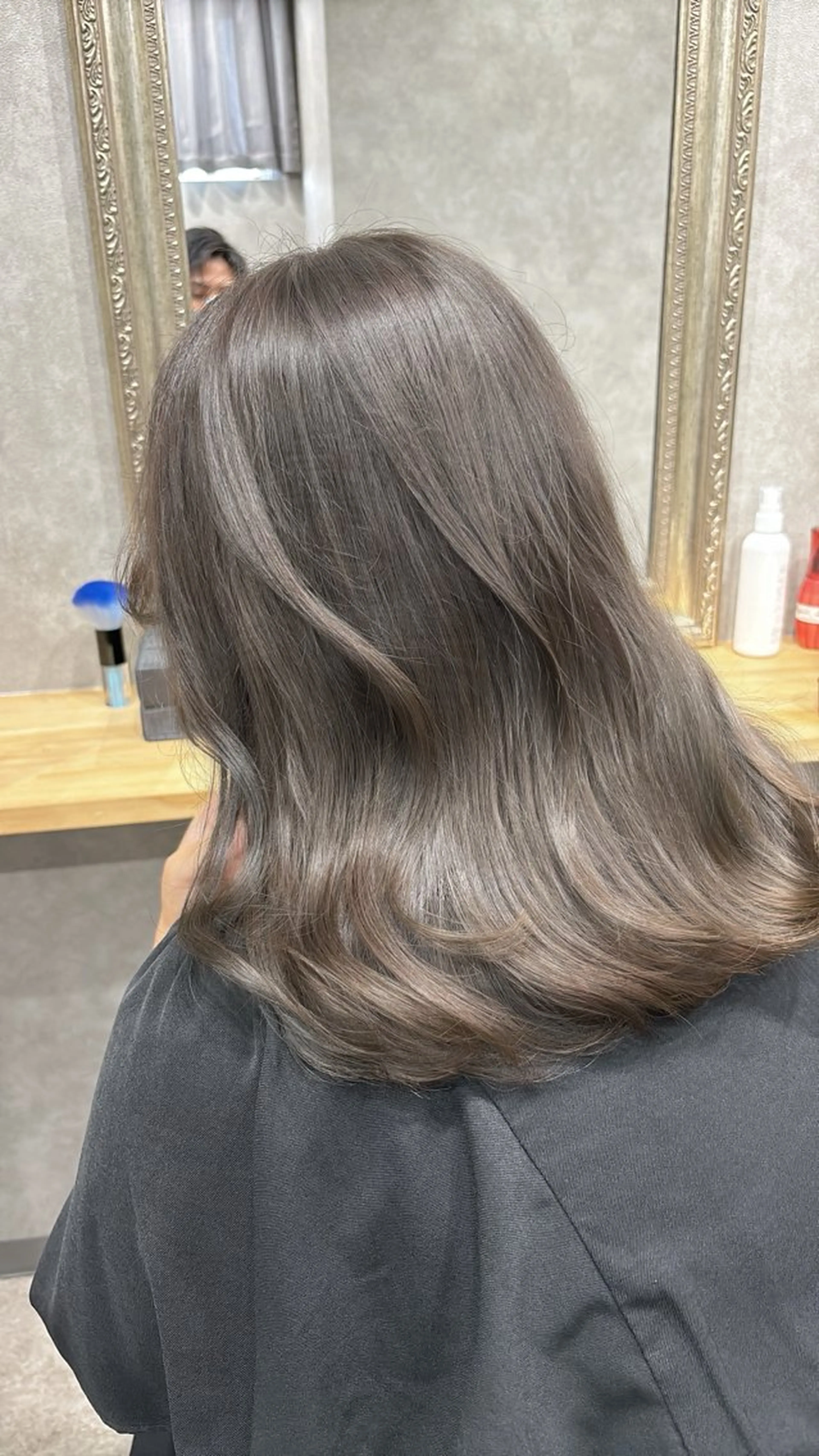 セミロング カラー ブリーチ グレージュ ブリーチなしカラー ヘアカラー 透明感カラー/ ブリーチ無し/RYOのヘアスタイル