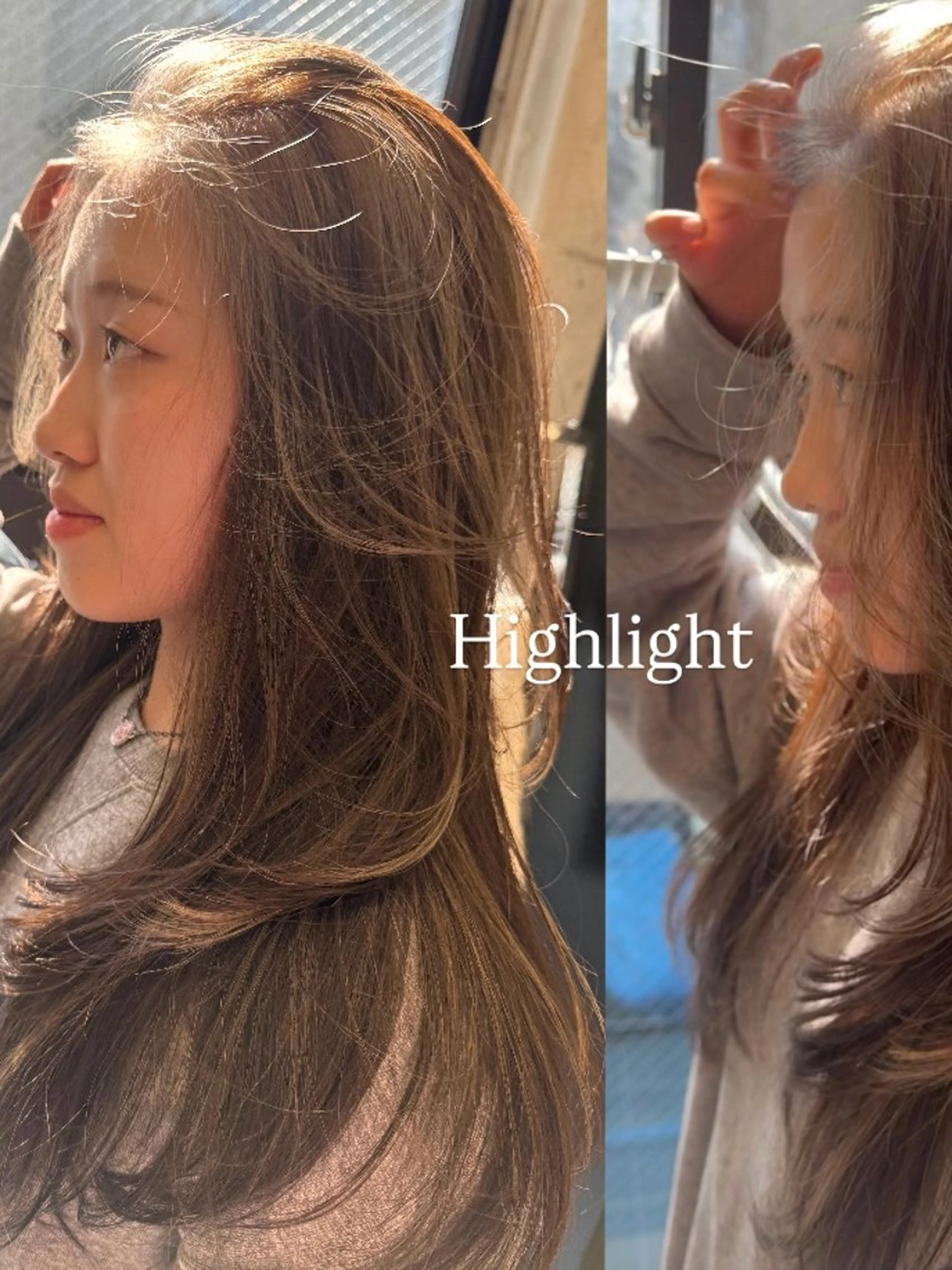 カラー 透明感カラー ハイライトカラー ハイトーンカラー カット ヘアカラー レイヤーカット 大名　sakiのヘアスタイル