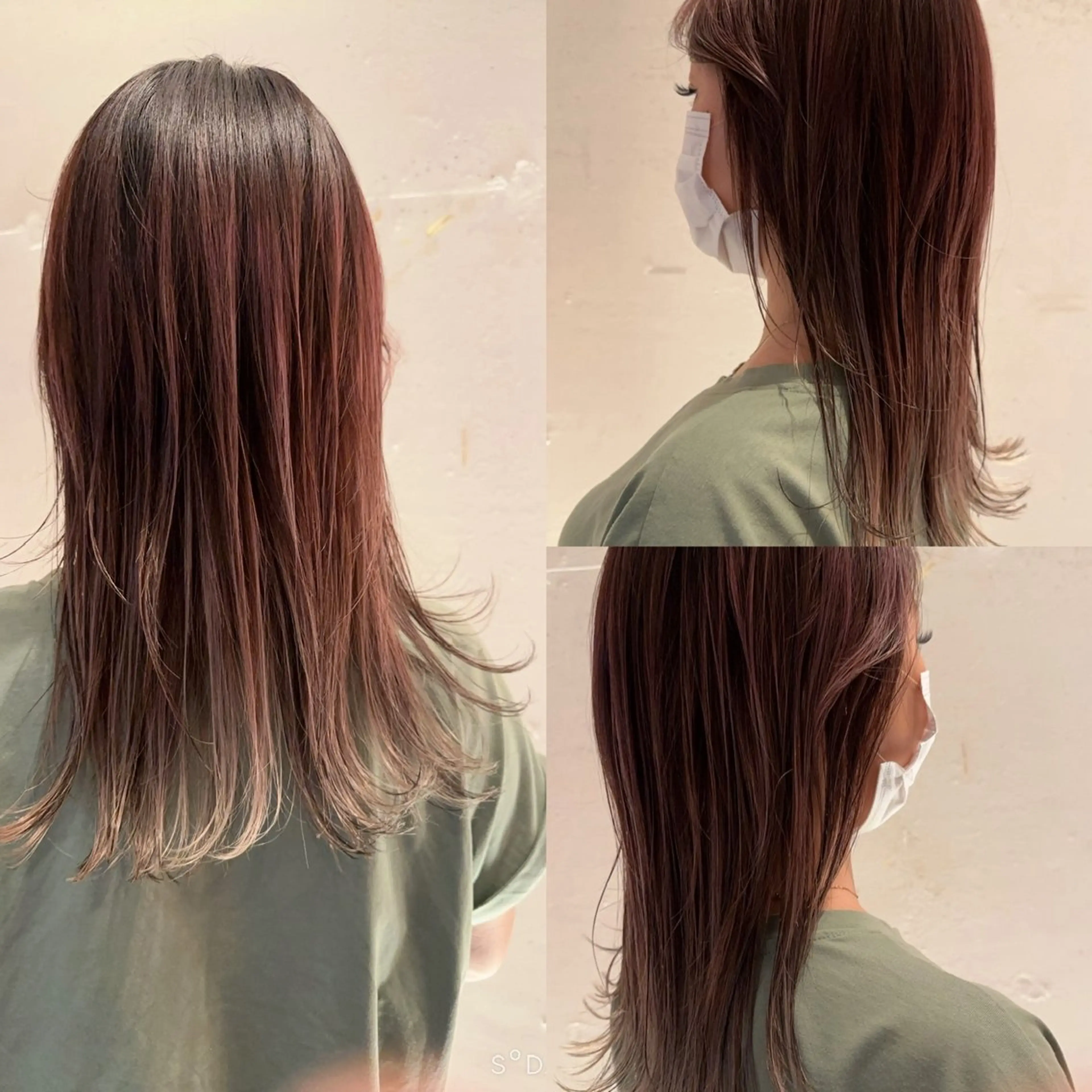 セミロング カラー グラデーションカラー グレージュ Bikami Salon YMのヘアスタイル