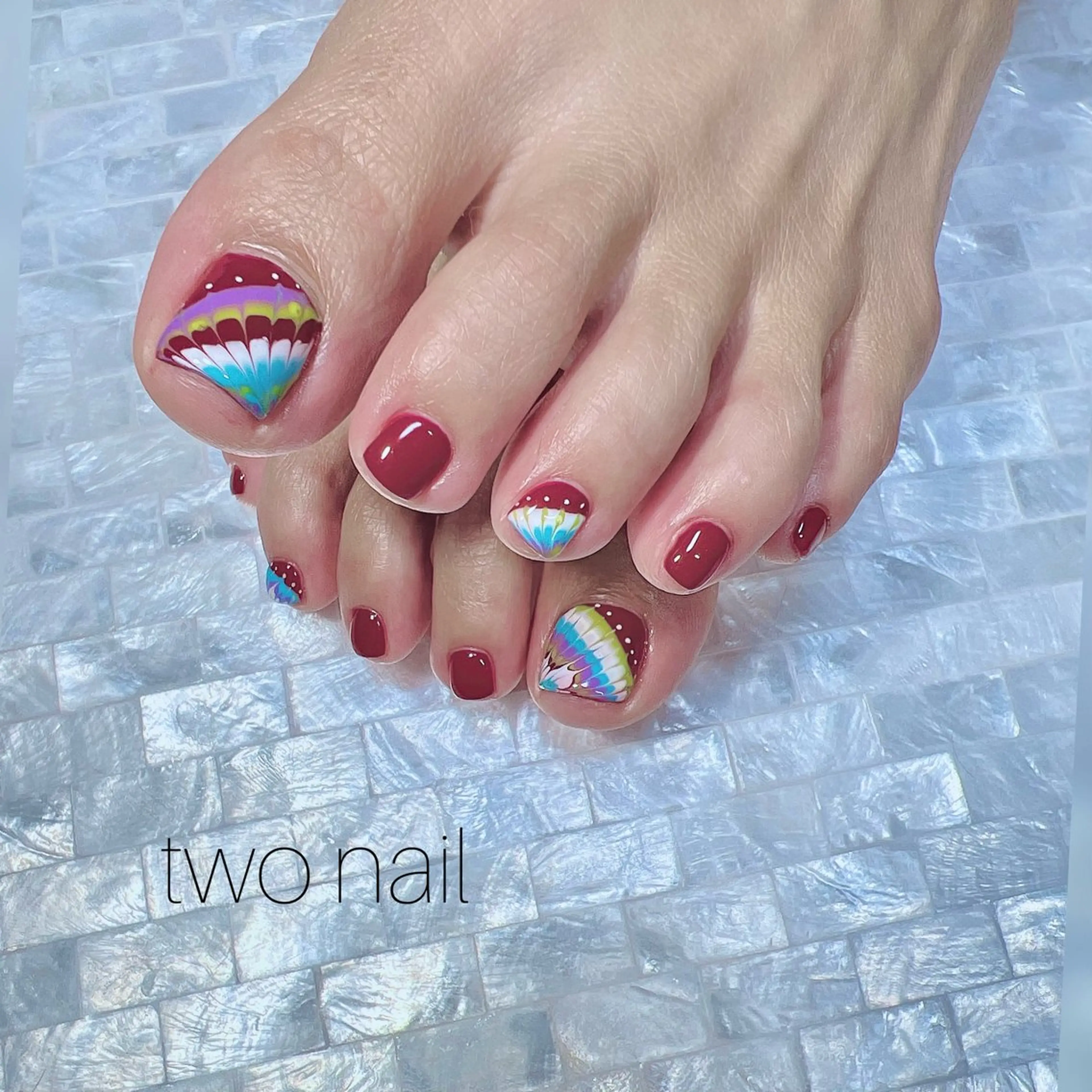 ネイル アートネイル ネイルチップ ホワイト フットネイル two nailのネイルデザイン