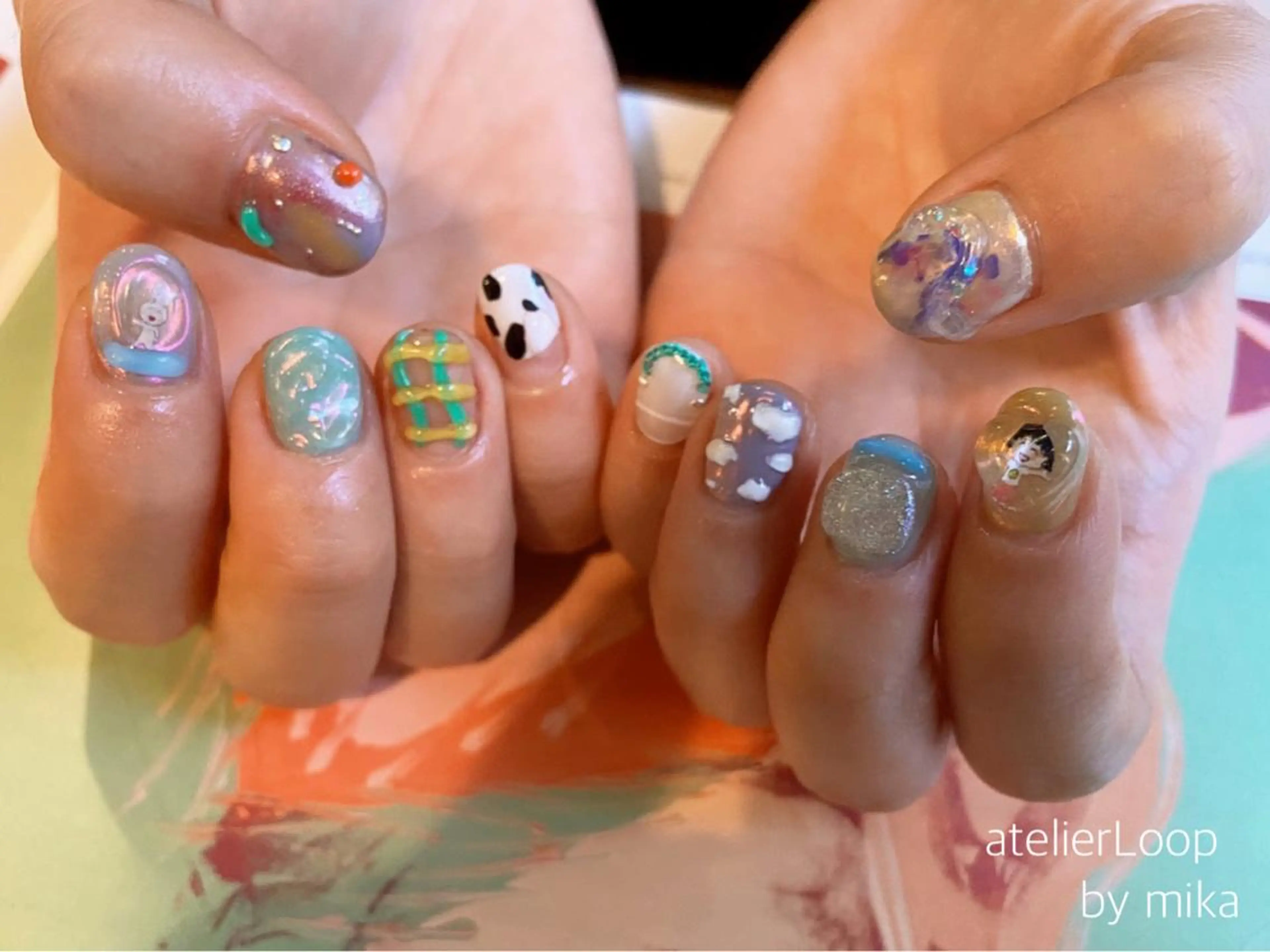 ネイル アートネイル クリアネイル ジェルネイル グラデーション 韓国ネイル ハンドネイル atelier Loop♪MIKAのネイルデザイン