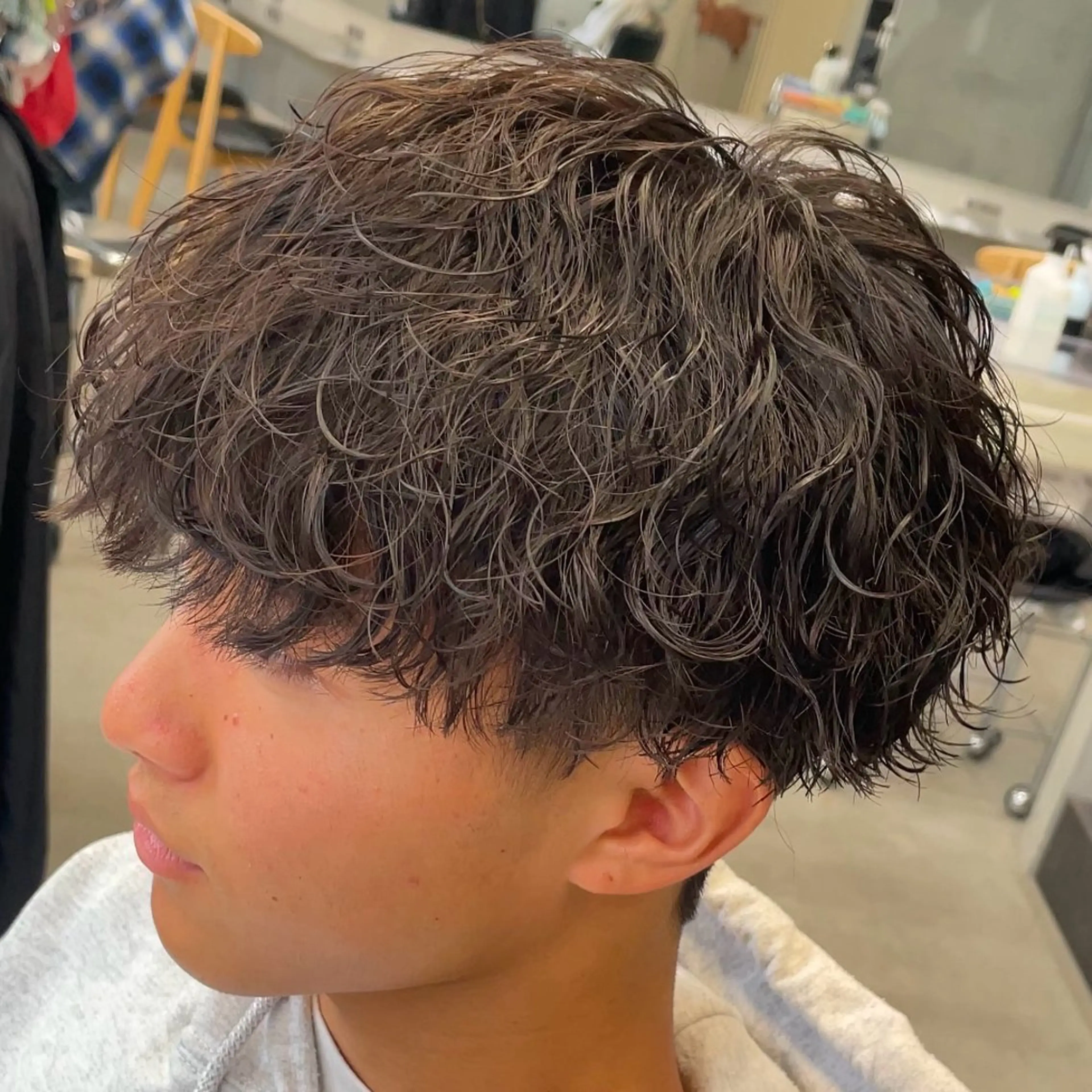 ミディアム パーマ ヘアアレンジ メンズ fifth 石川 凪のヘアスタイル