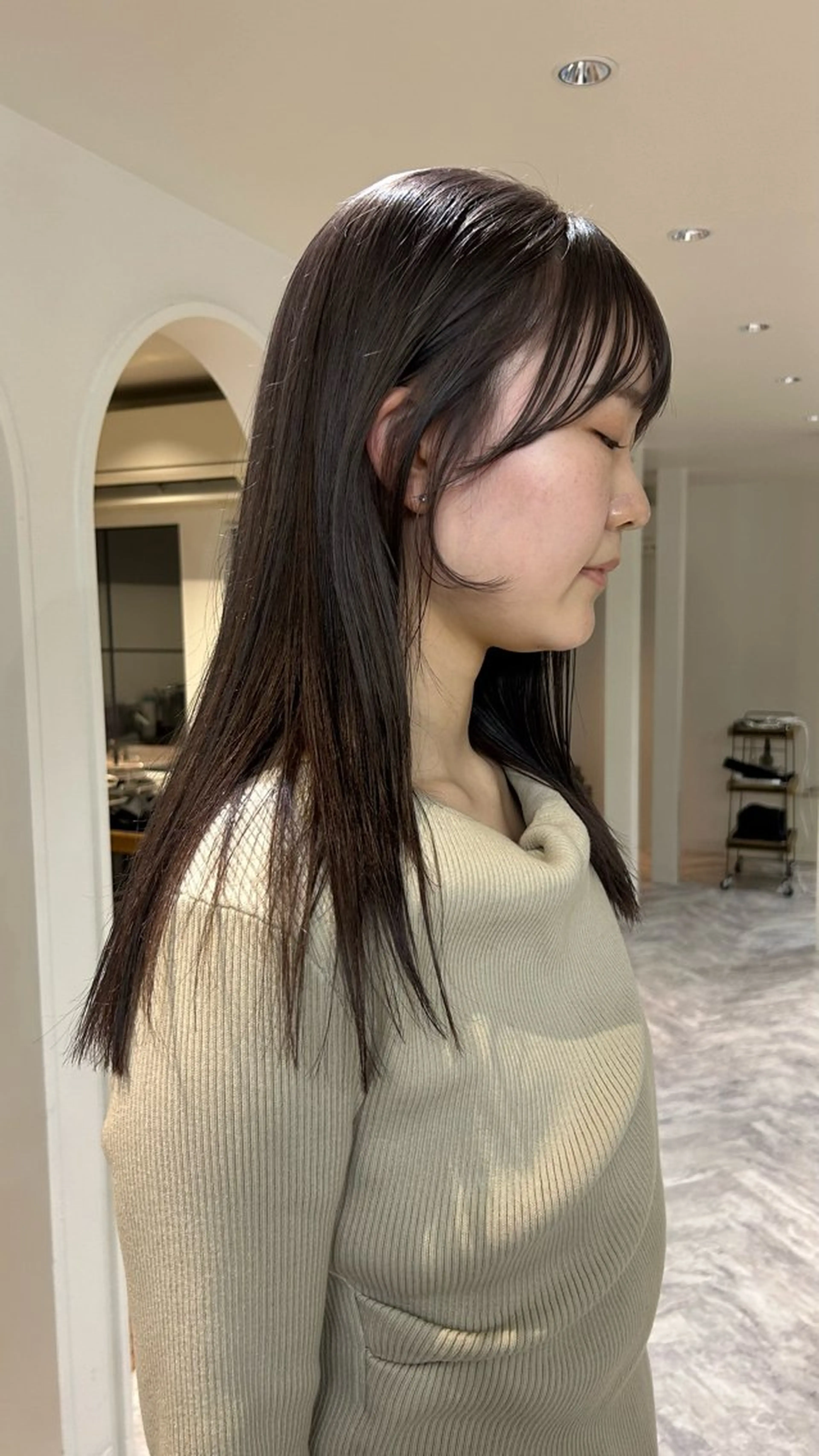 セミロング カラー ヘアカラー じゅわっと暖色カラー 🍊Moemiのヘアスタイル