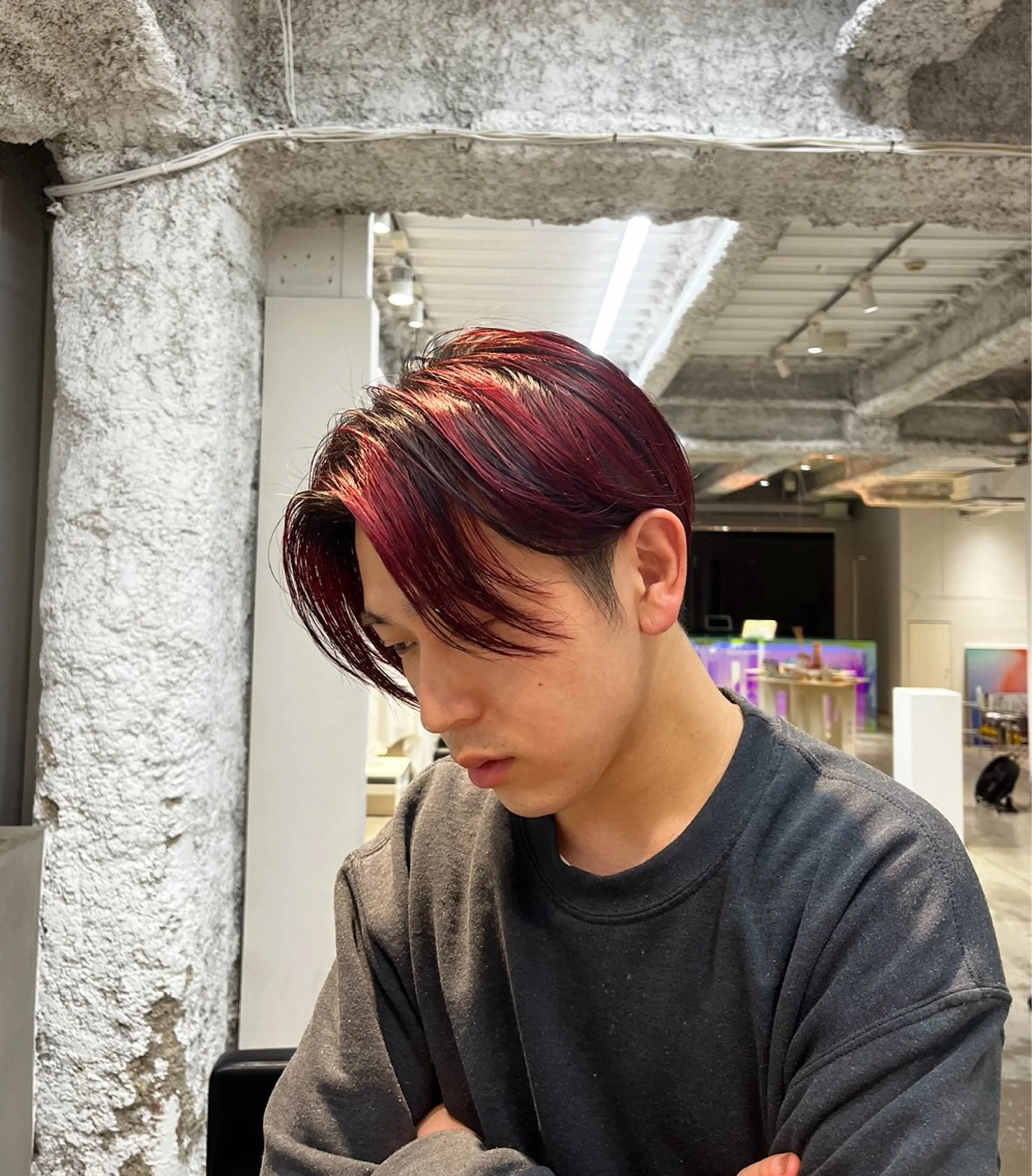 メンズ センターパート ANY/メンズ特化/ シバヤ ユウキのヘアスタイル