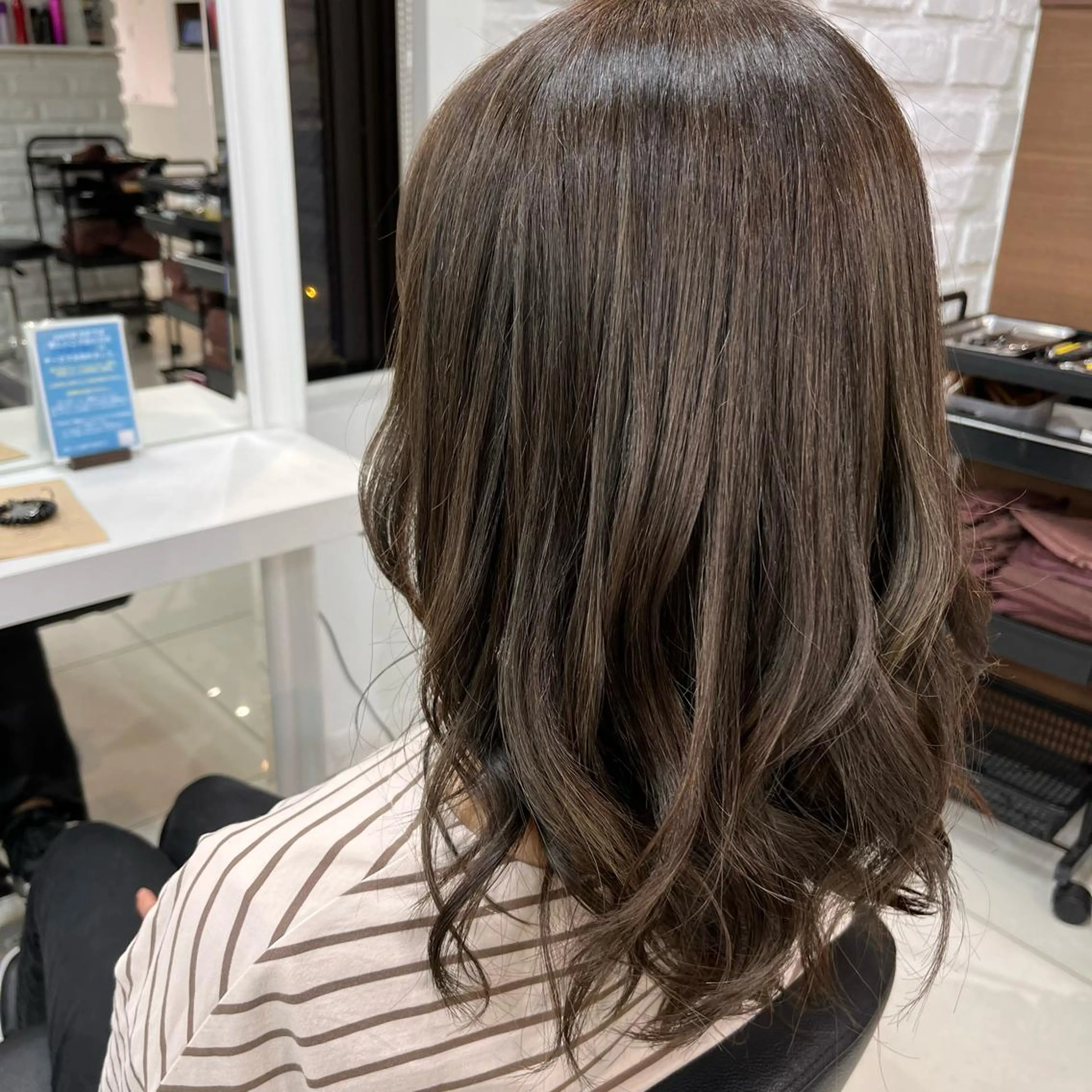 セミロング カラー ベージュカラー 透明感カラー ハイライトカラー ハイライト カット ヘアカラー トリートメント 【メンズ縮毛矯正/ Ryoka】のヘアスタイル