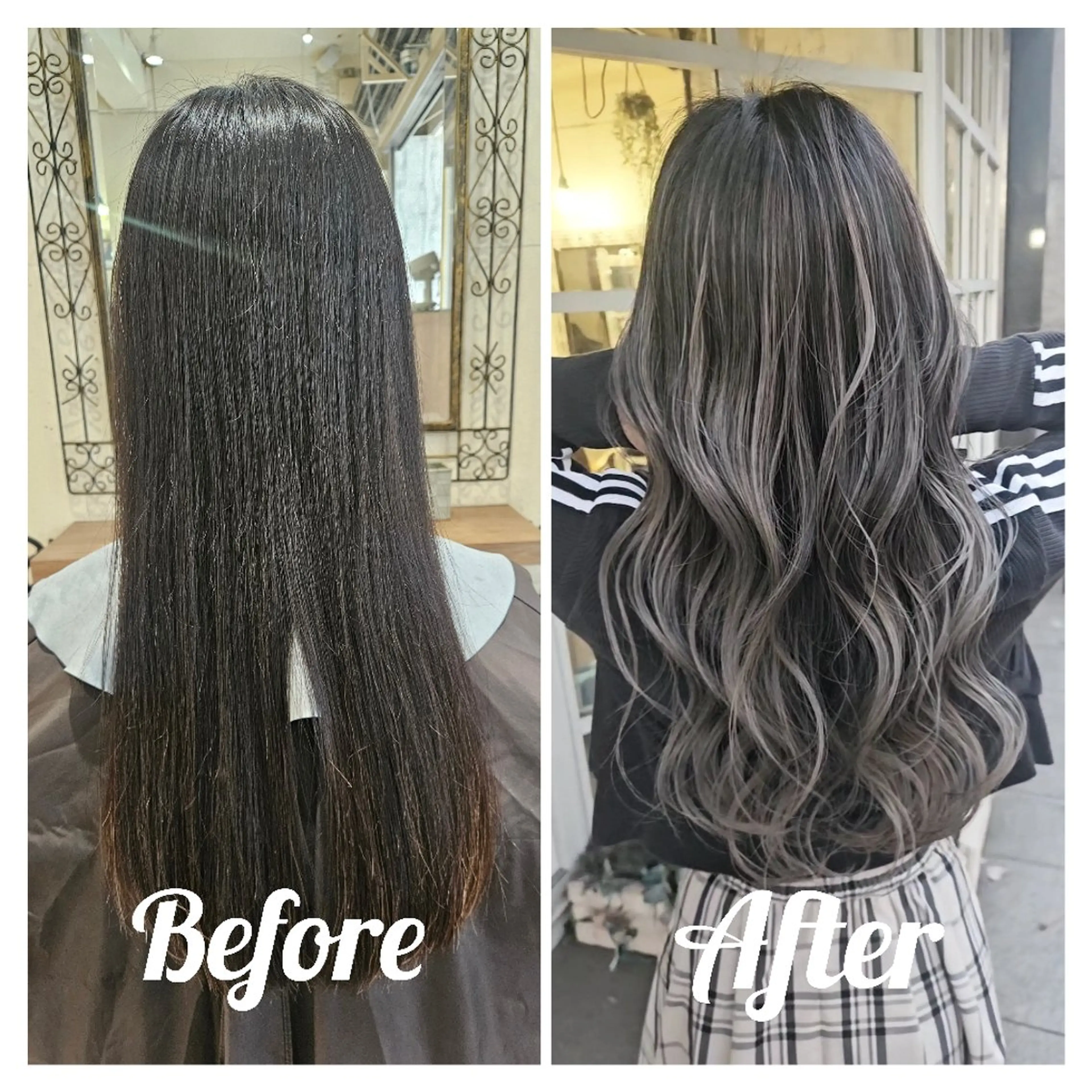 ロング カラー バレイヤージュ ベージュカラー ブリーチ ダブルカラー ハイライトカラー ヘアカラー cherie所属・バレイヤージュ/ ハイライト/大内格のヘアスタイル