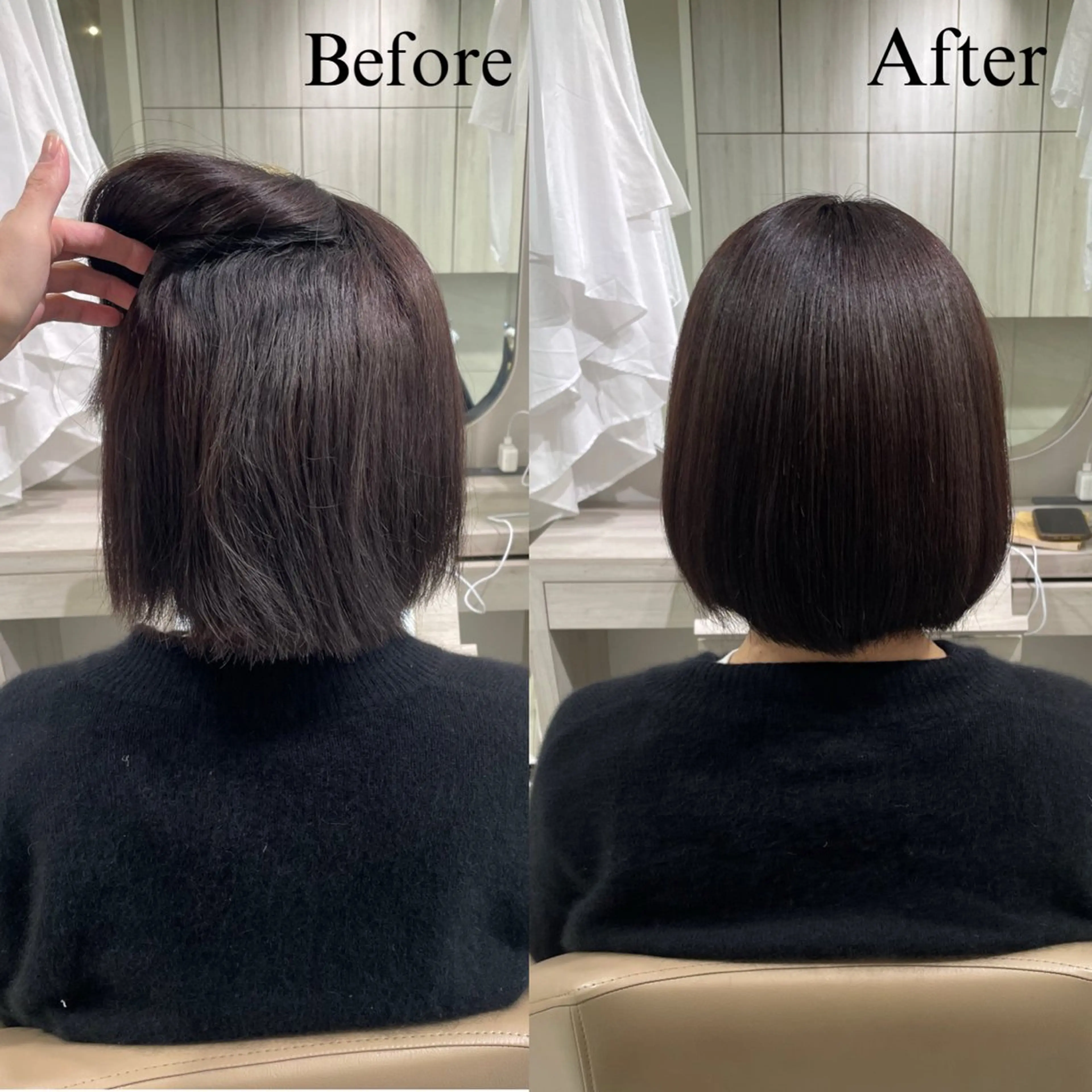 ショート パーマ 縮毛矯正 【似合わせボブ】 ／ おおの かい🫟のヘアスタイル