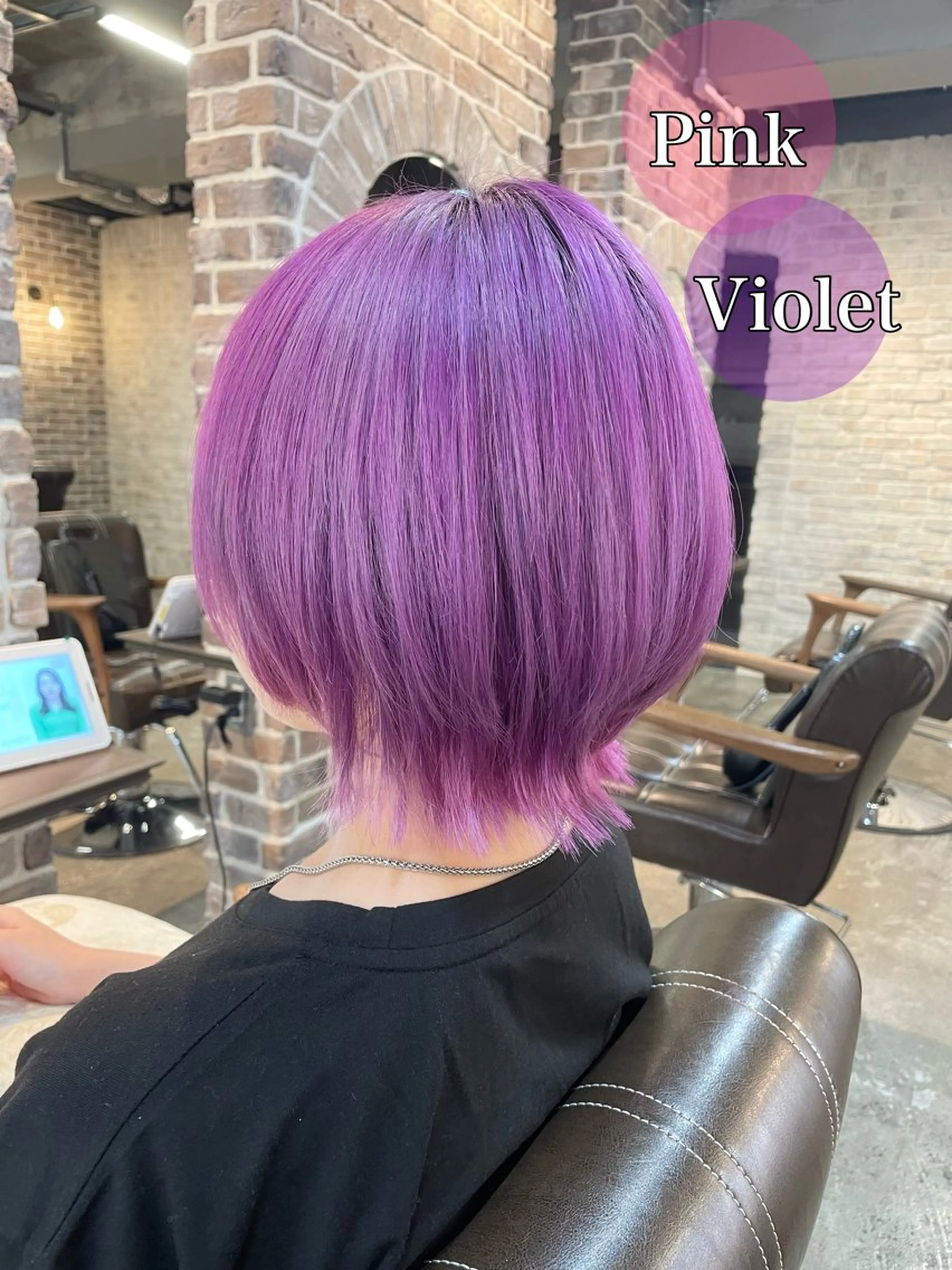 ミディアム カラー ブリーチ ピンクカラー 艶カラー/インナー /グラデ/大西小百合のヘアスタイル