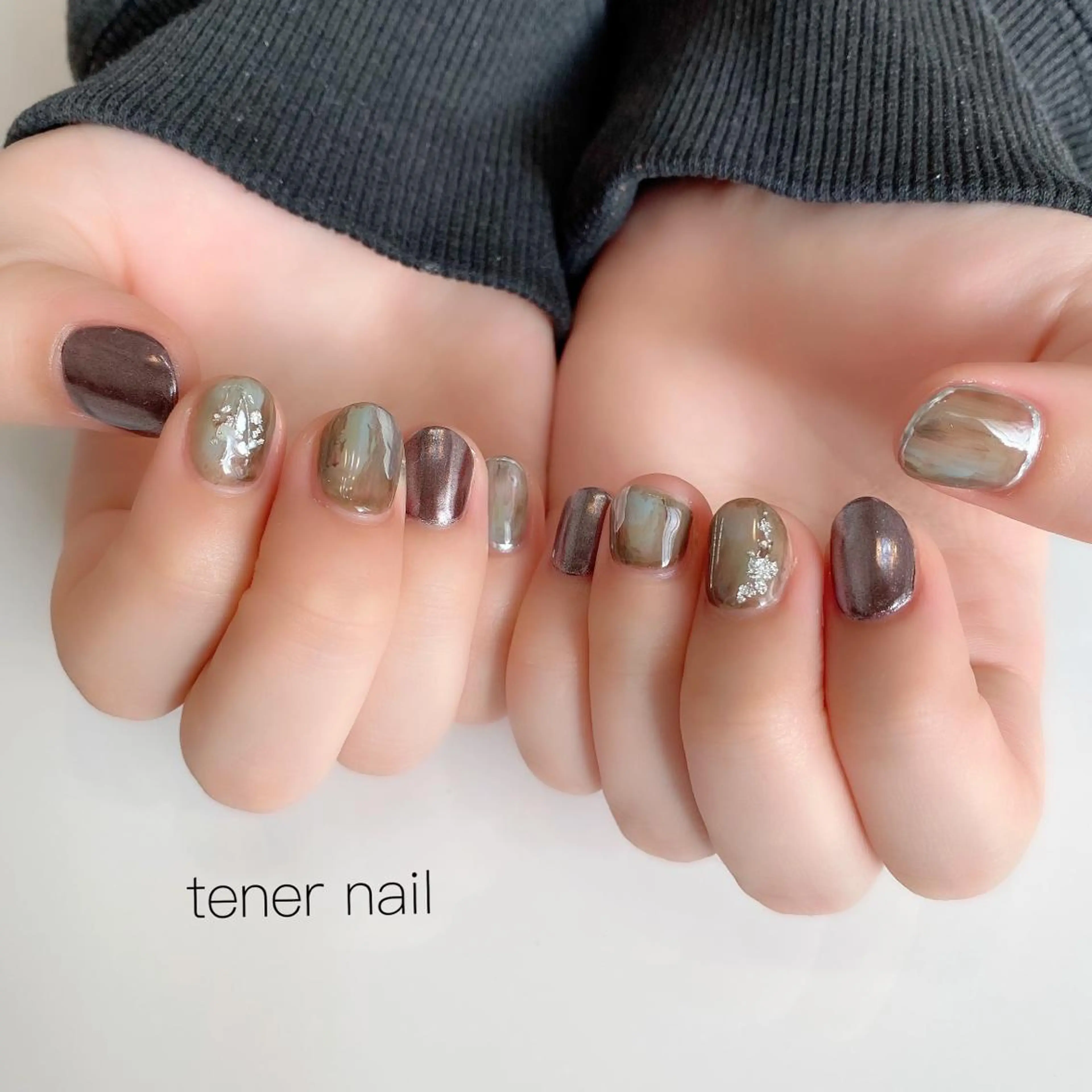 ネイル アートネイル ミラーネイル ニュアンスネイル テネルネイル tener nailのネイルデザイン