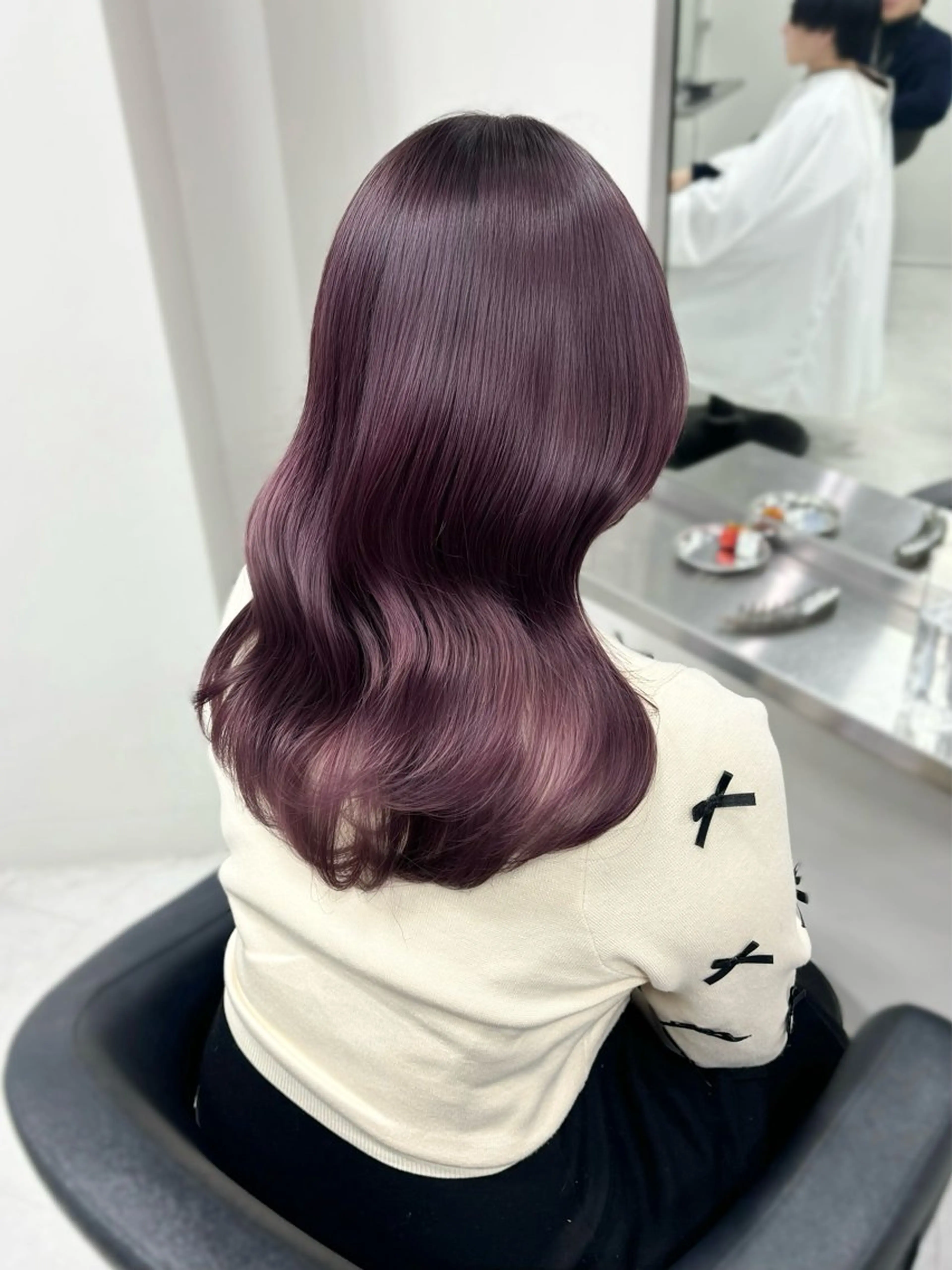 セミロング カラー ブリーチ ダブルカラー ブリーチなしカラー ピンクカラー カット ヘアカラー 韓国レイヤー/ 縮毛矯正🎀minaのヘアスタイル