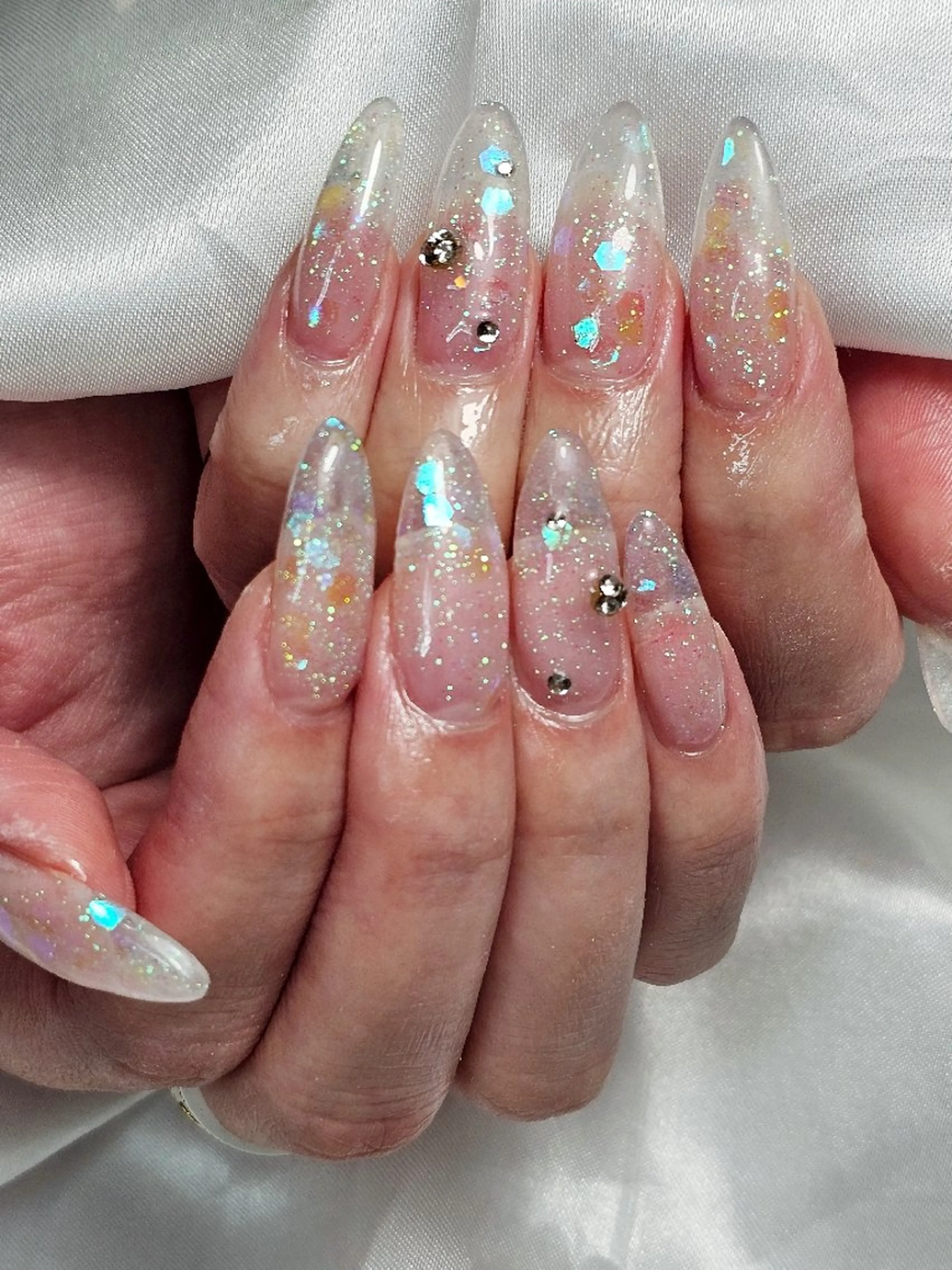 ネイル クリアネイル スカルプネイル Ra: Nail所属・Ra: Nail   라: 네일のネイルデザイン