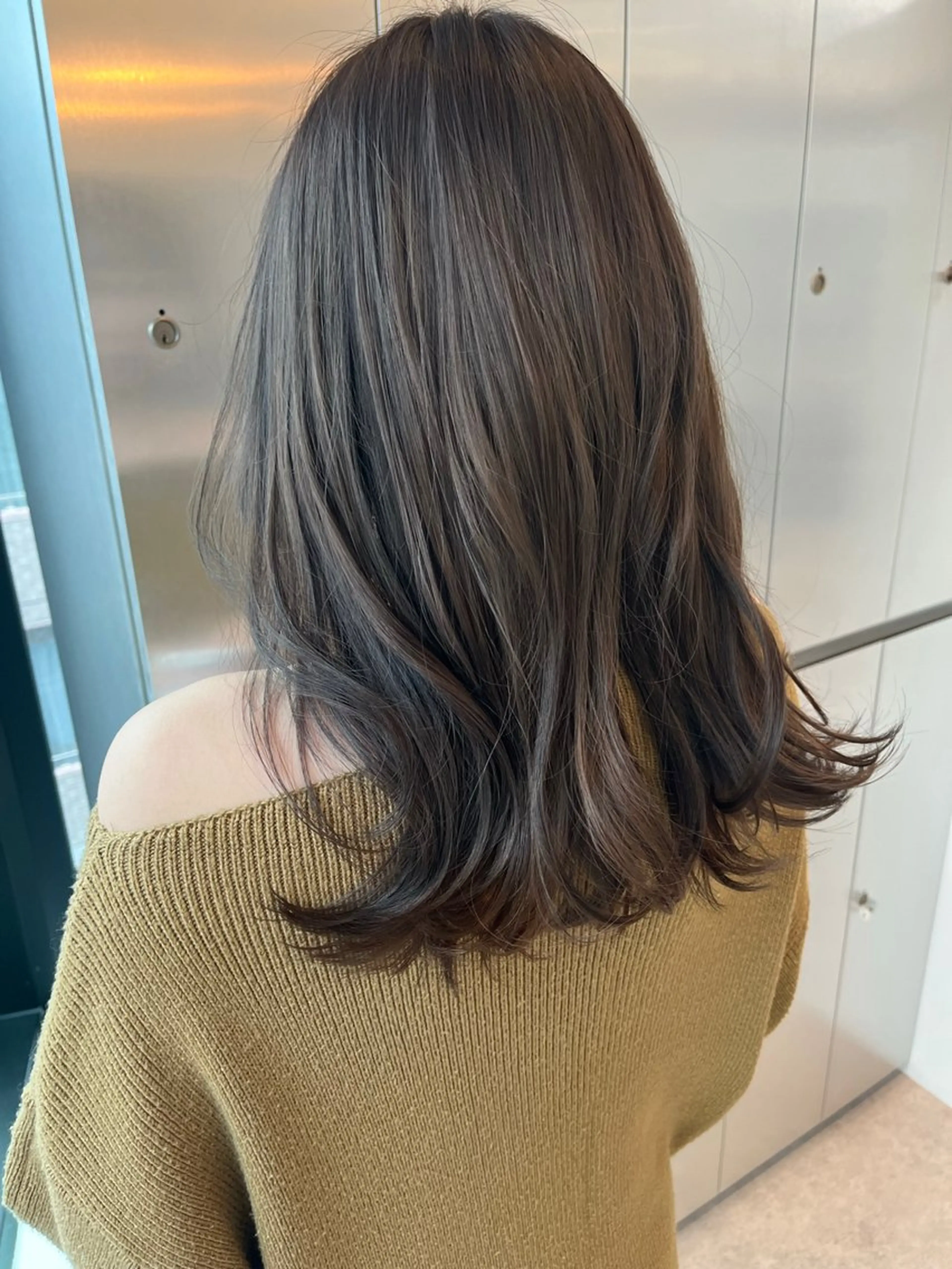 ミディアム カラー ヘアアレンジ グレージュ カット ヘアカラー トリートメント Aloa透明感ヘア ♡kanami♡のヘアスタイル
