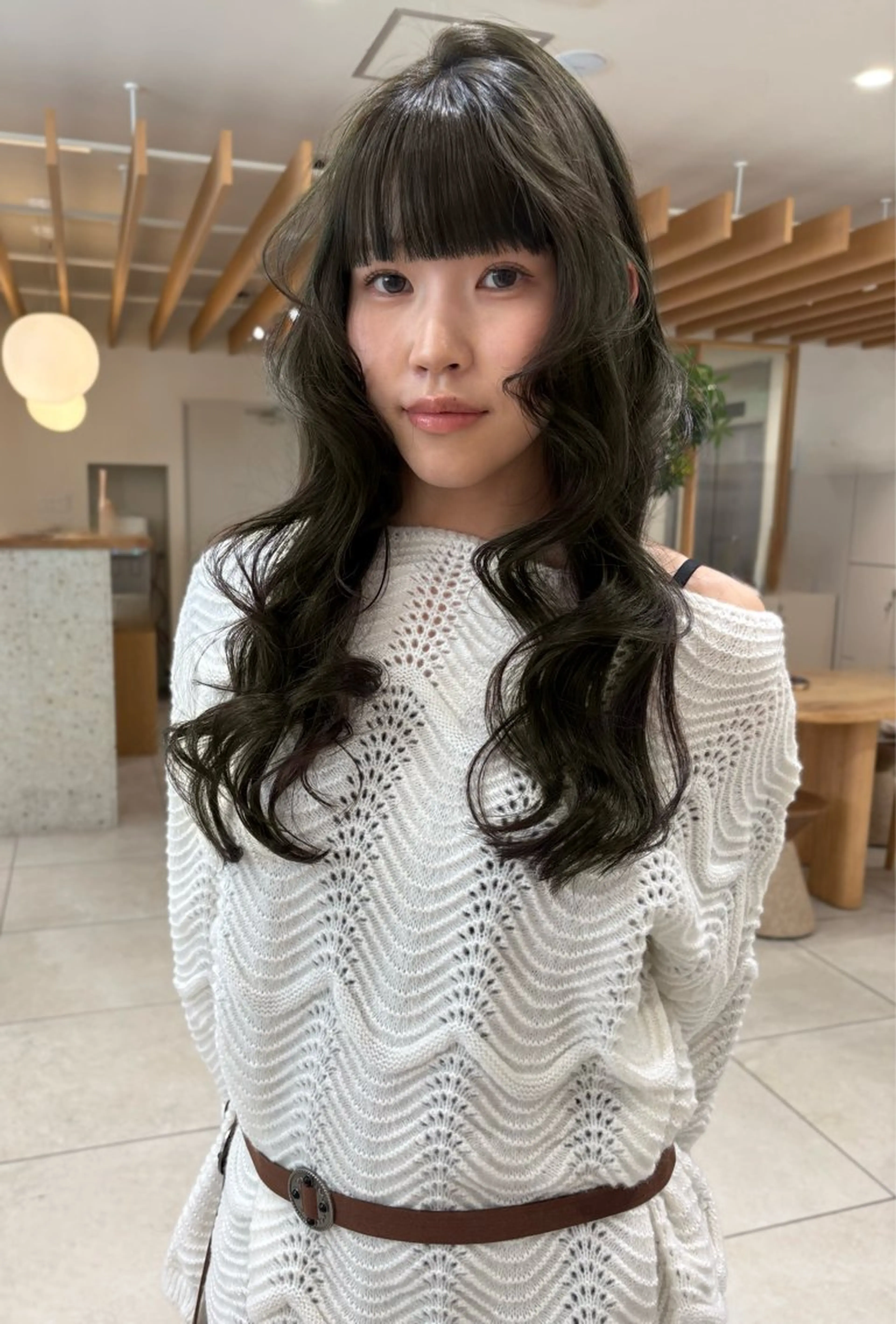 ロング カラー 似合わせカットカラー りおなのヘアスタイル